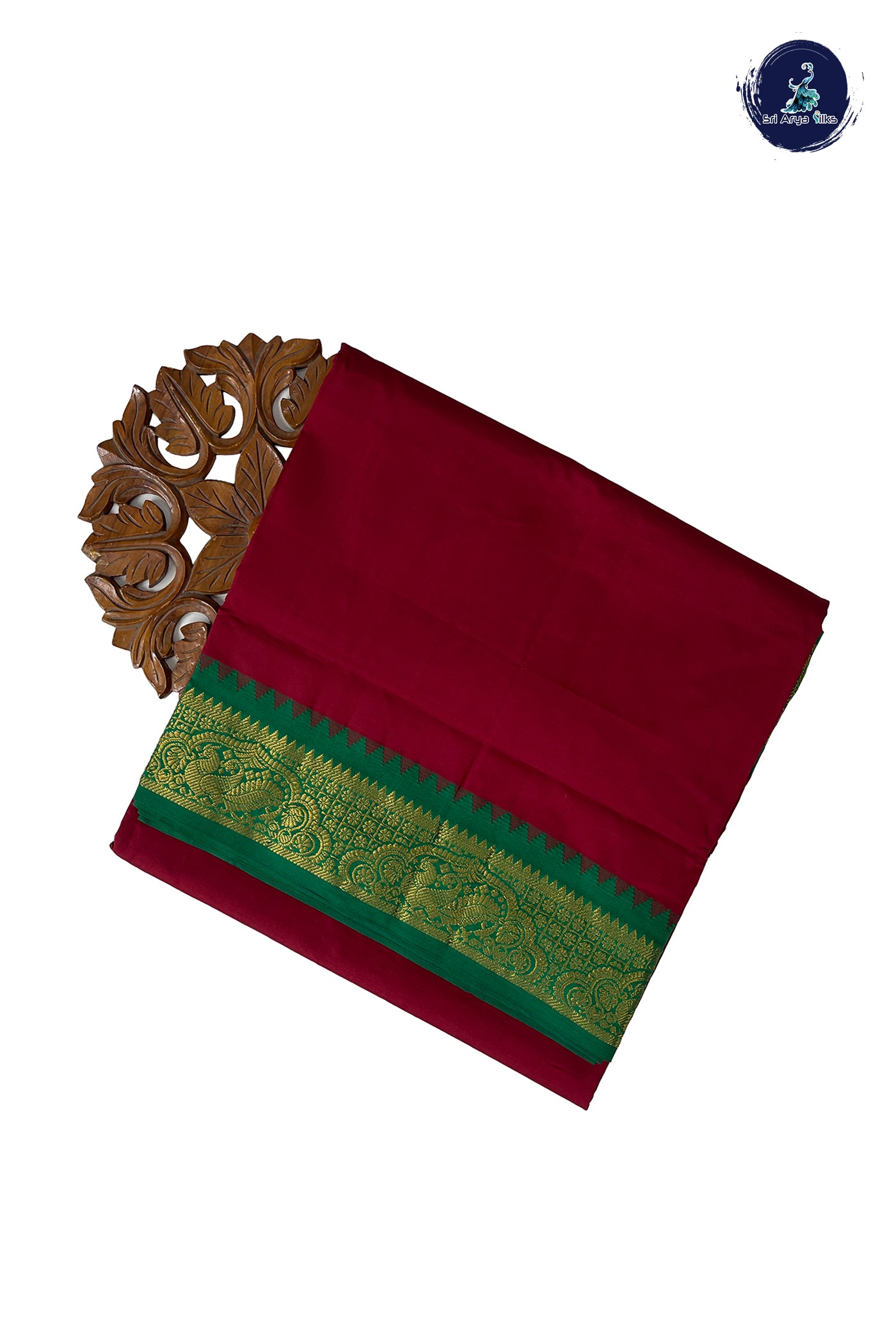 Arakku Half Pure Madisar Silk Cotton Saree With Plain Pattern