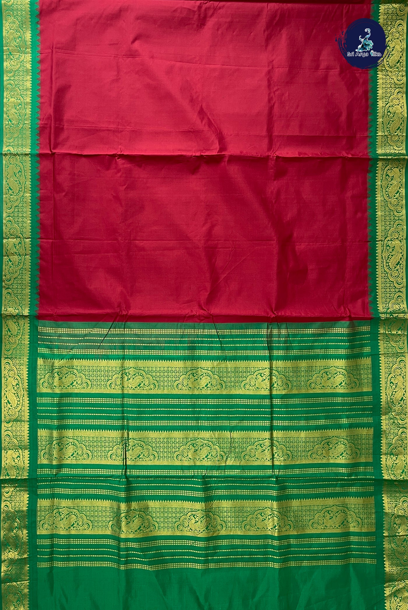 Arakku Half Pure Madisar Silk Cotton Saree With Plain Pattern