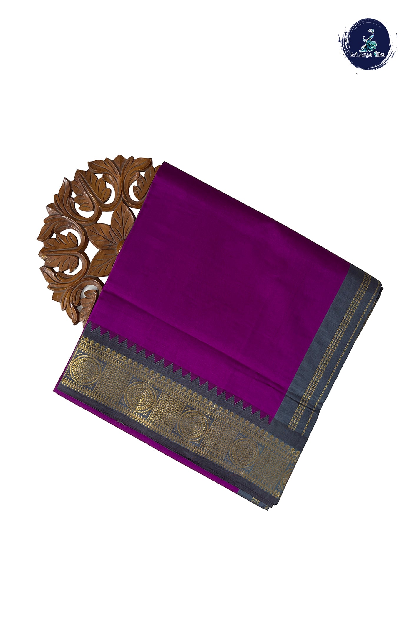 Vadamalli Half Pure Madisar Silk Cotton Saree With Plain Pattern