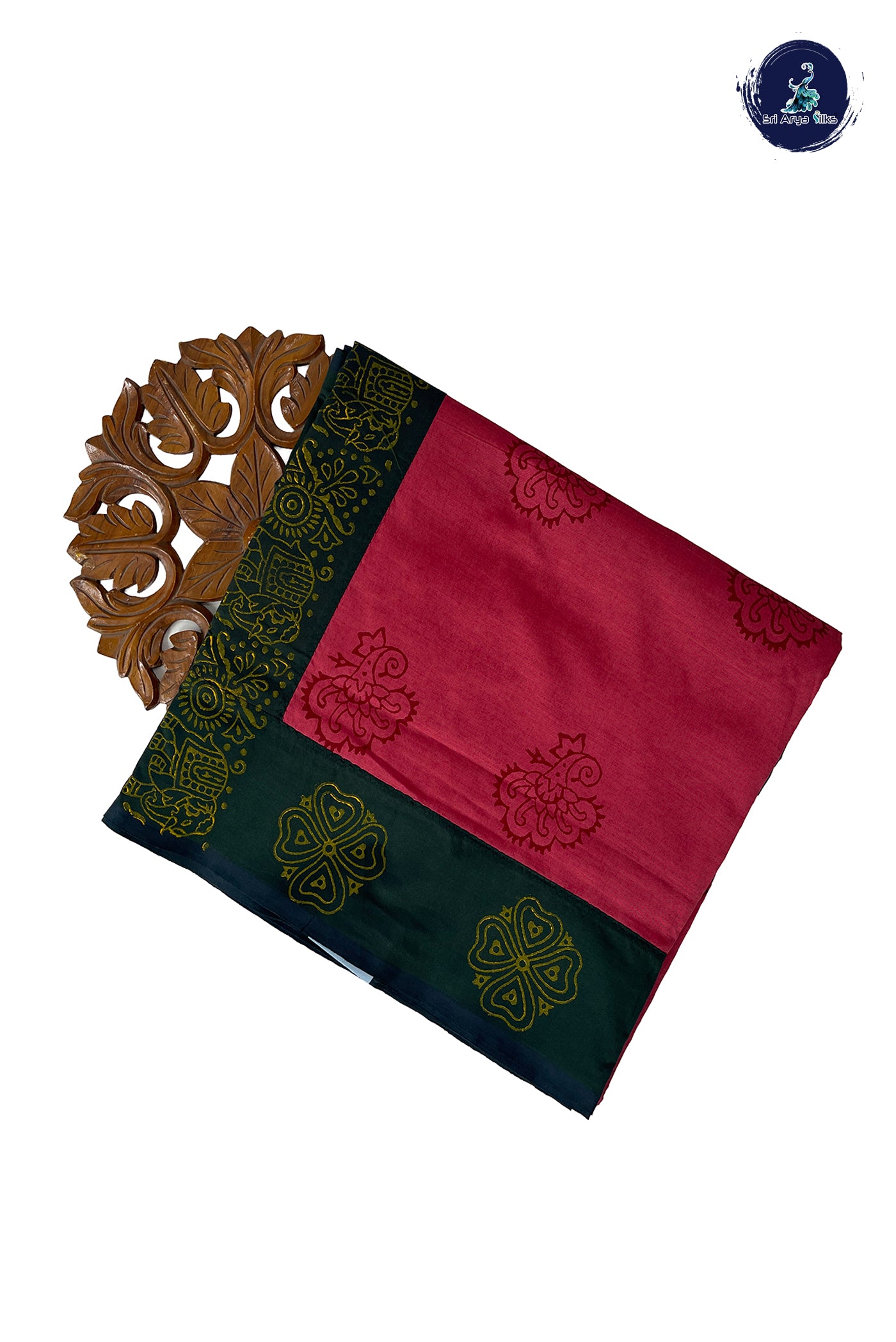 Caramel Pink Madisar Semi Silk Cotton Saree With Printed Pattern