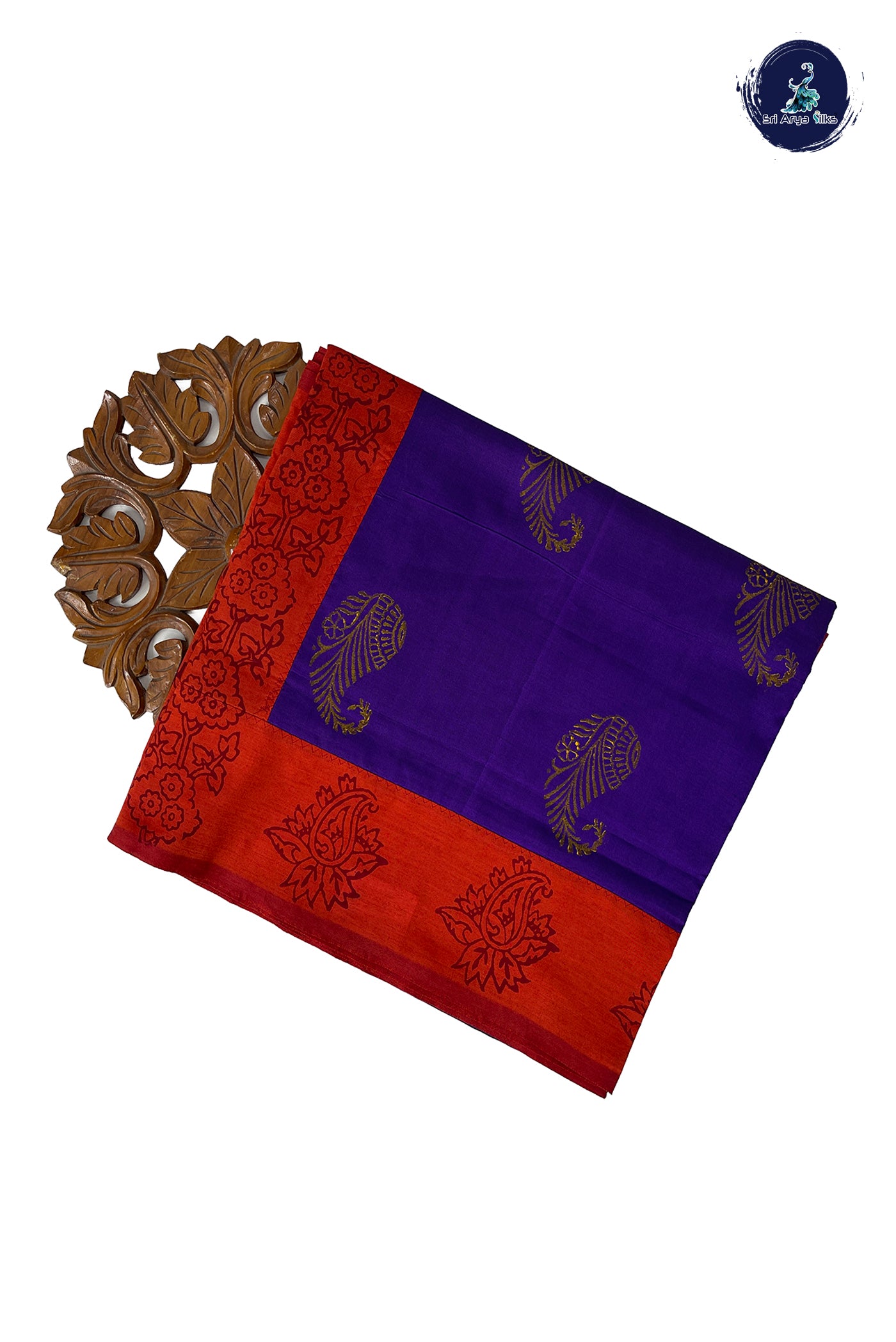 Violet Madisar Semi Silk Cotton Saree With Printed Pattern
