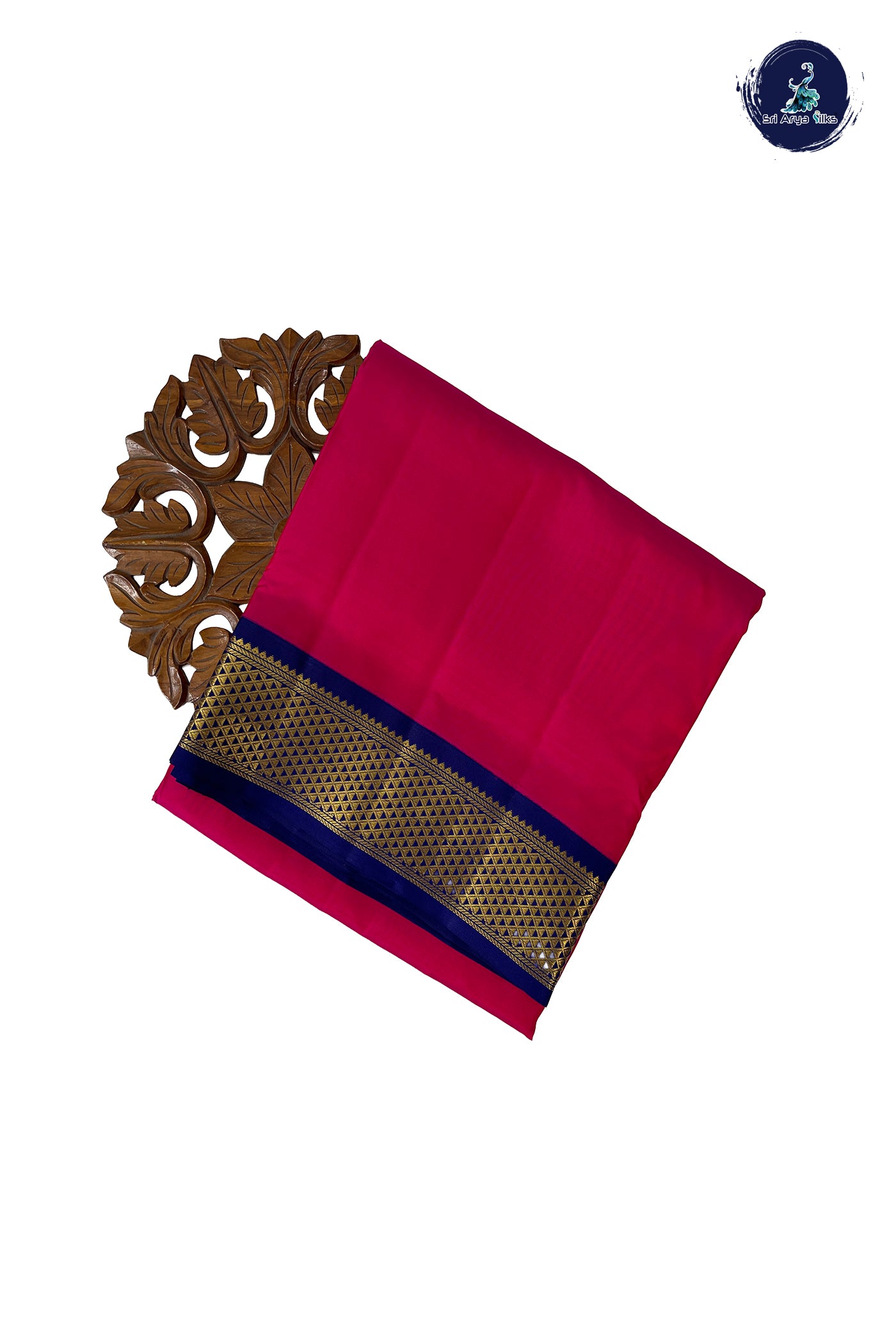 Pink Madisar 10 Yards Silk Saree With Plain Pattern