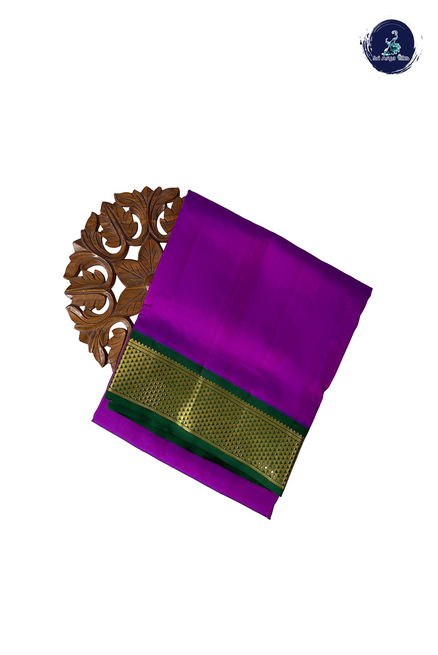 Dual Tone Purple Madisar 10 Yards Silk Saree With Plain Pattern