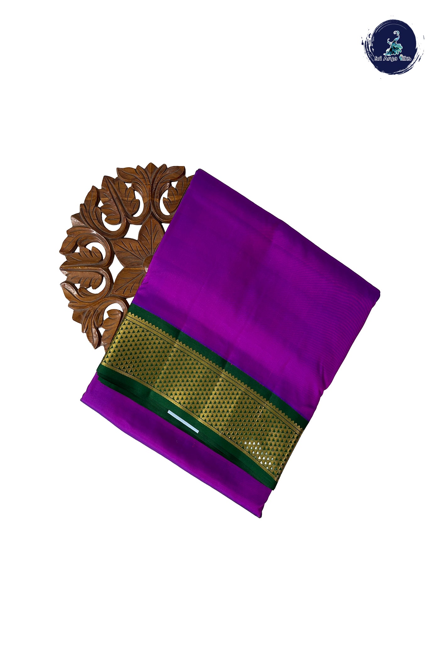 Dual Tone Purple Madisar 10 Yards Silk Saree With Plain Pattern