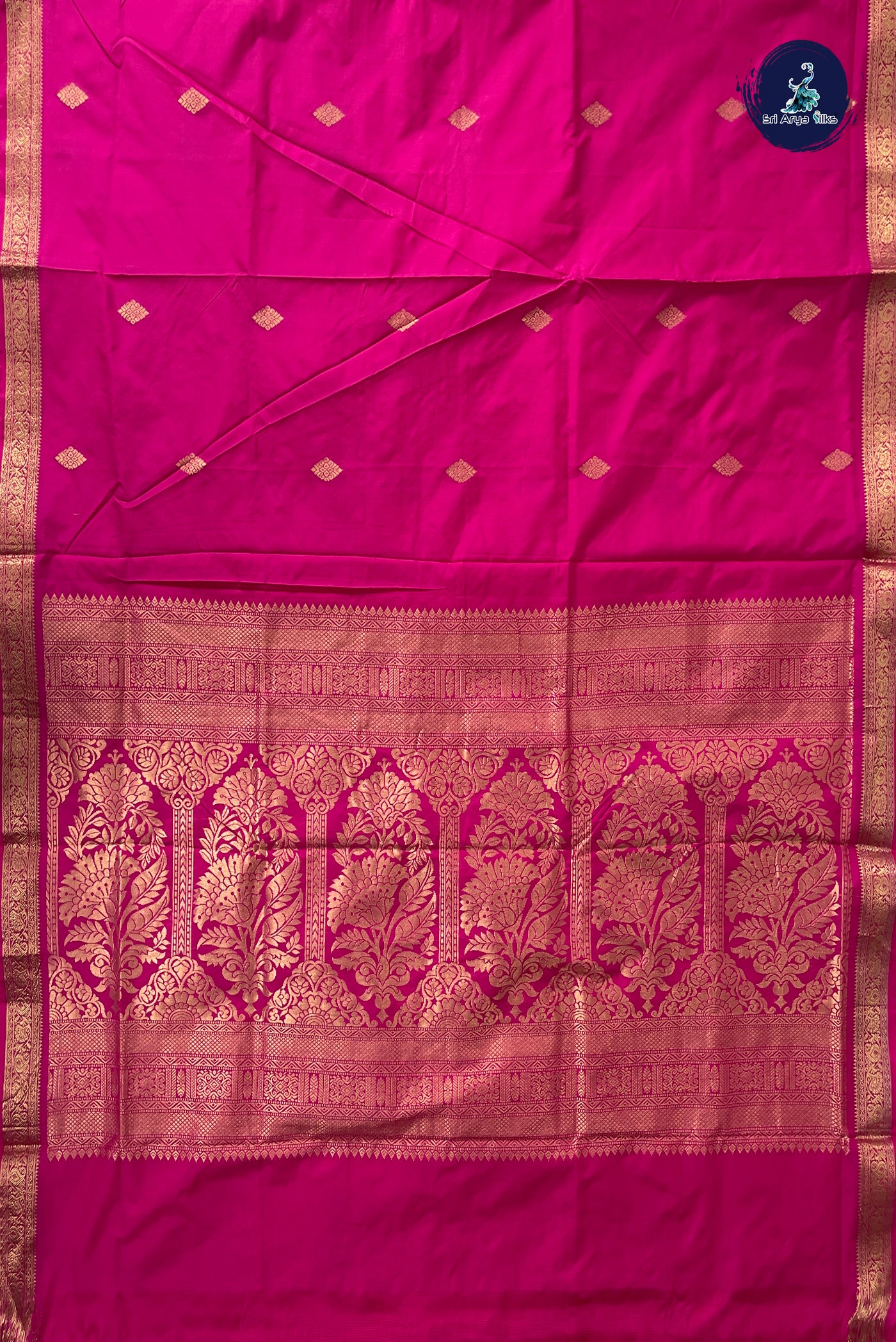 Pink Madisar Semi Silk Saree With Zari Buttas Pattern