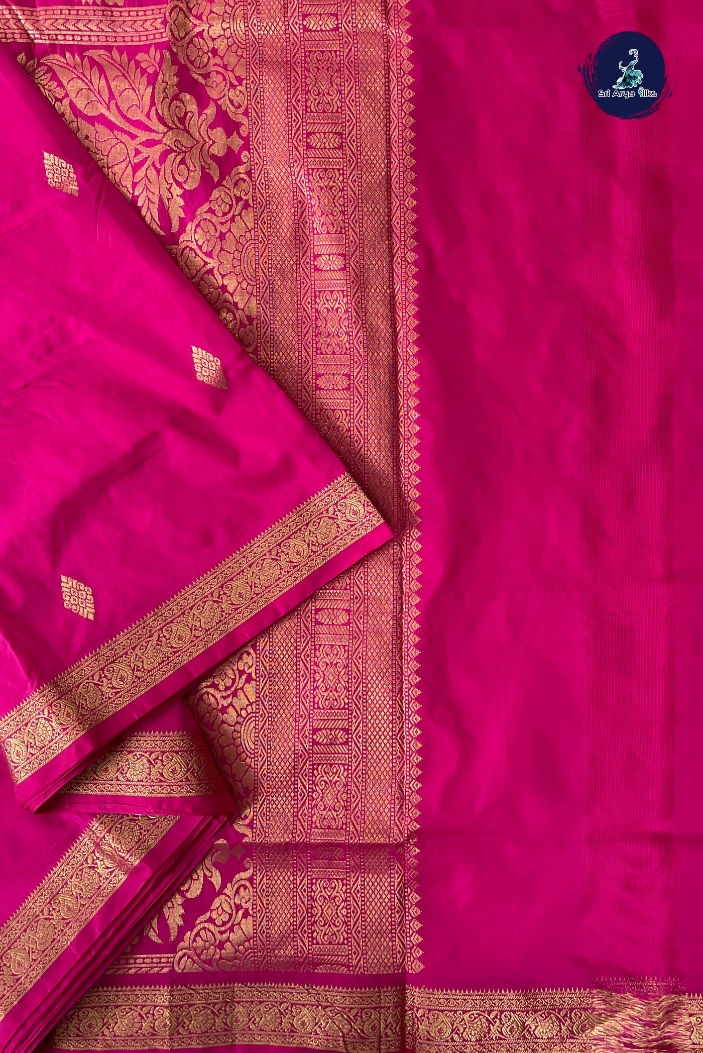 Pink Madisar Semi Silk Saree With Zari Buttas Pattern
