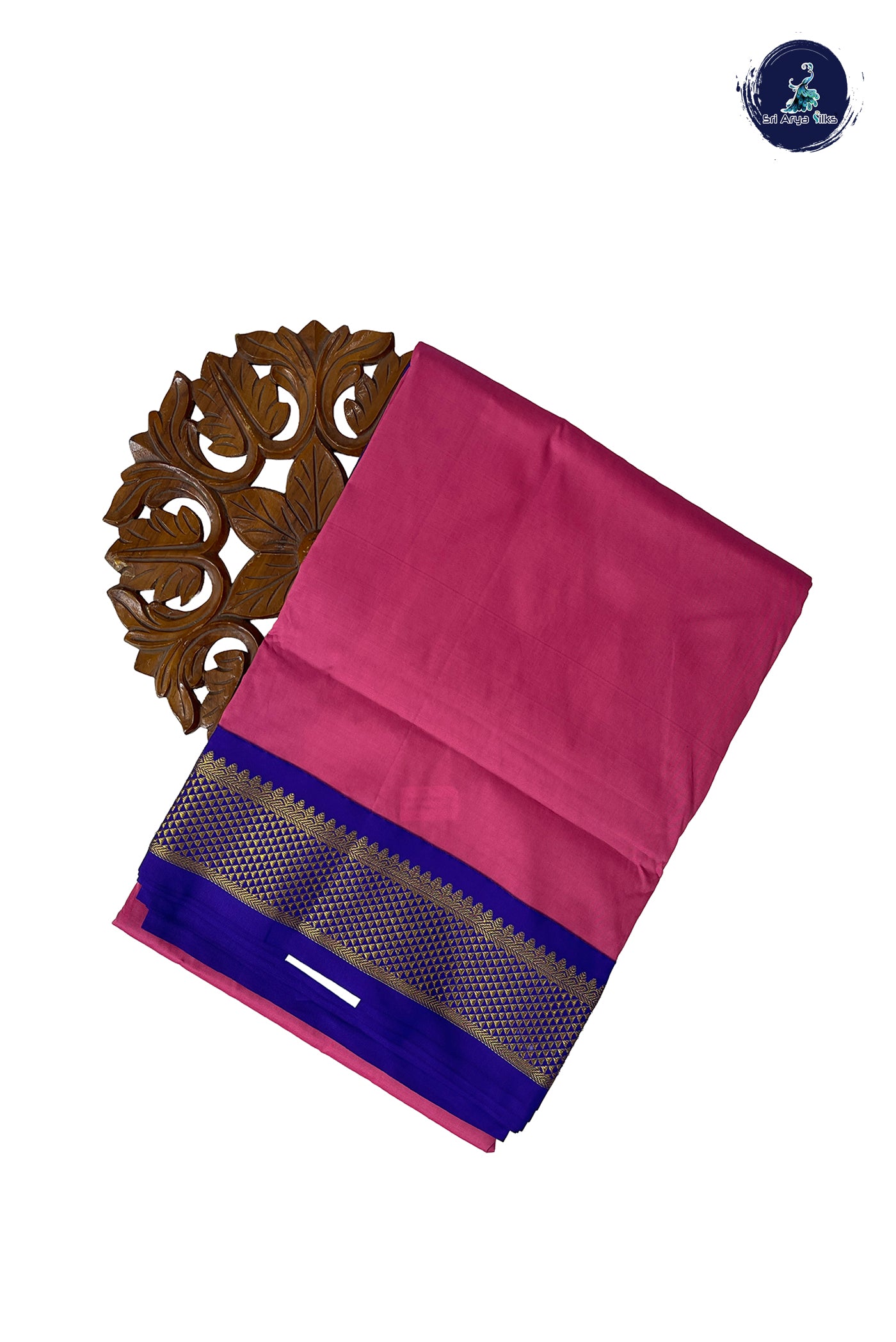 Pink Madisar Semi Silk Saree With Plain Pattern