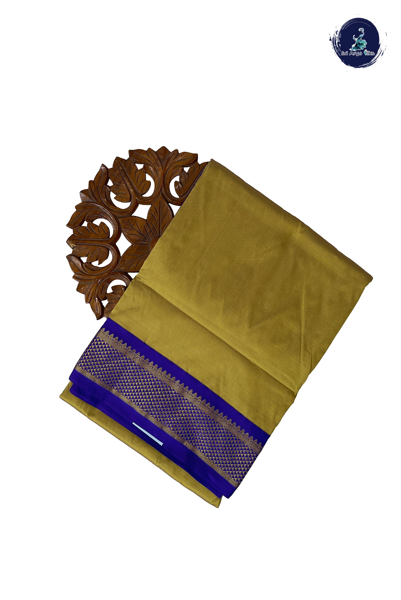 Yellowish Green Madisar Semi Silk Saree With Plain Pattern