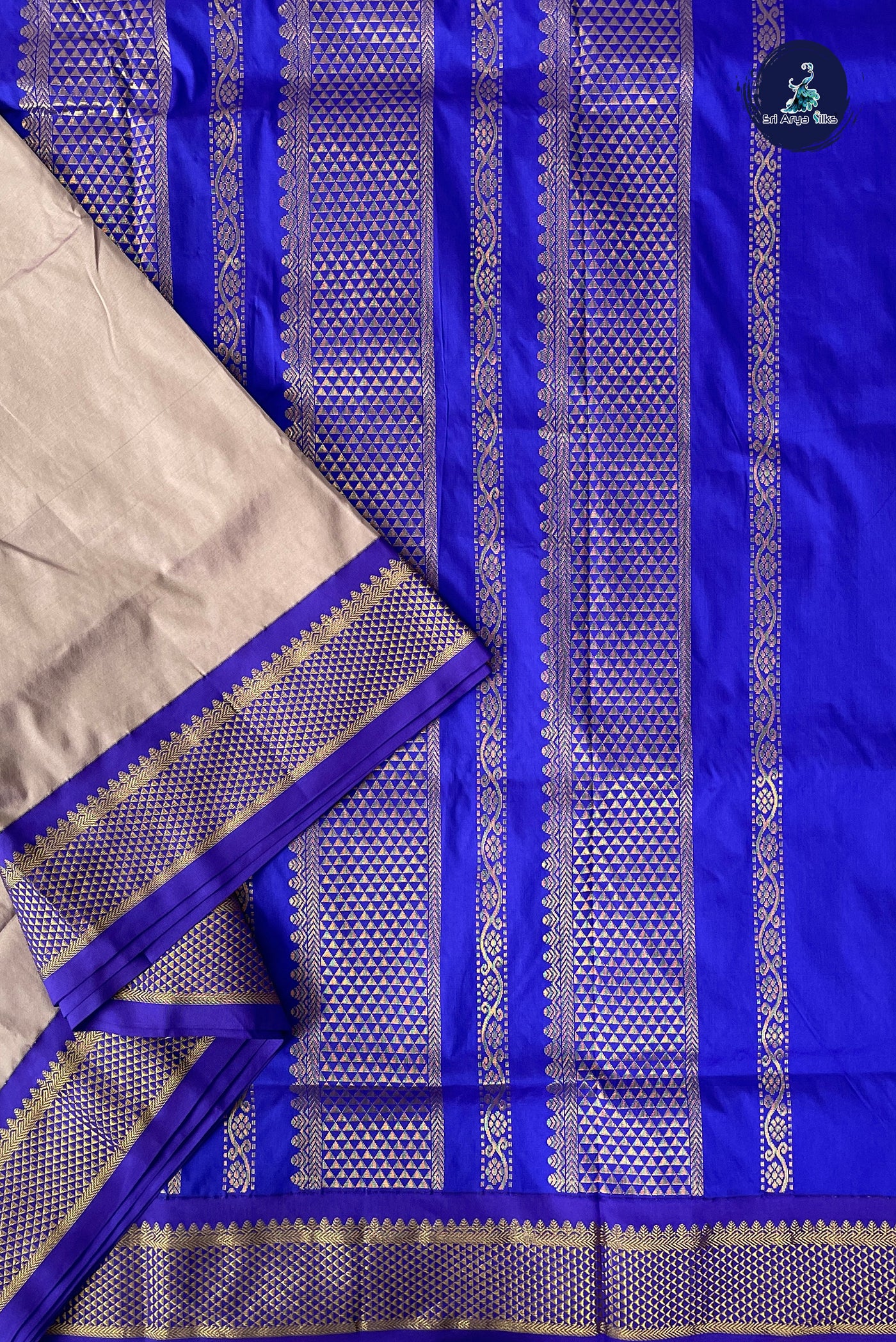 Pastel Shade Madisar Semi Silk Saree With Plain Pattern