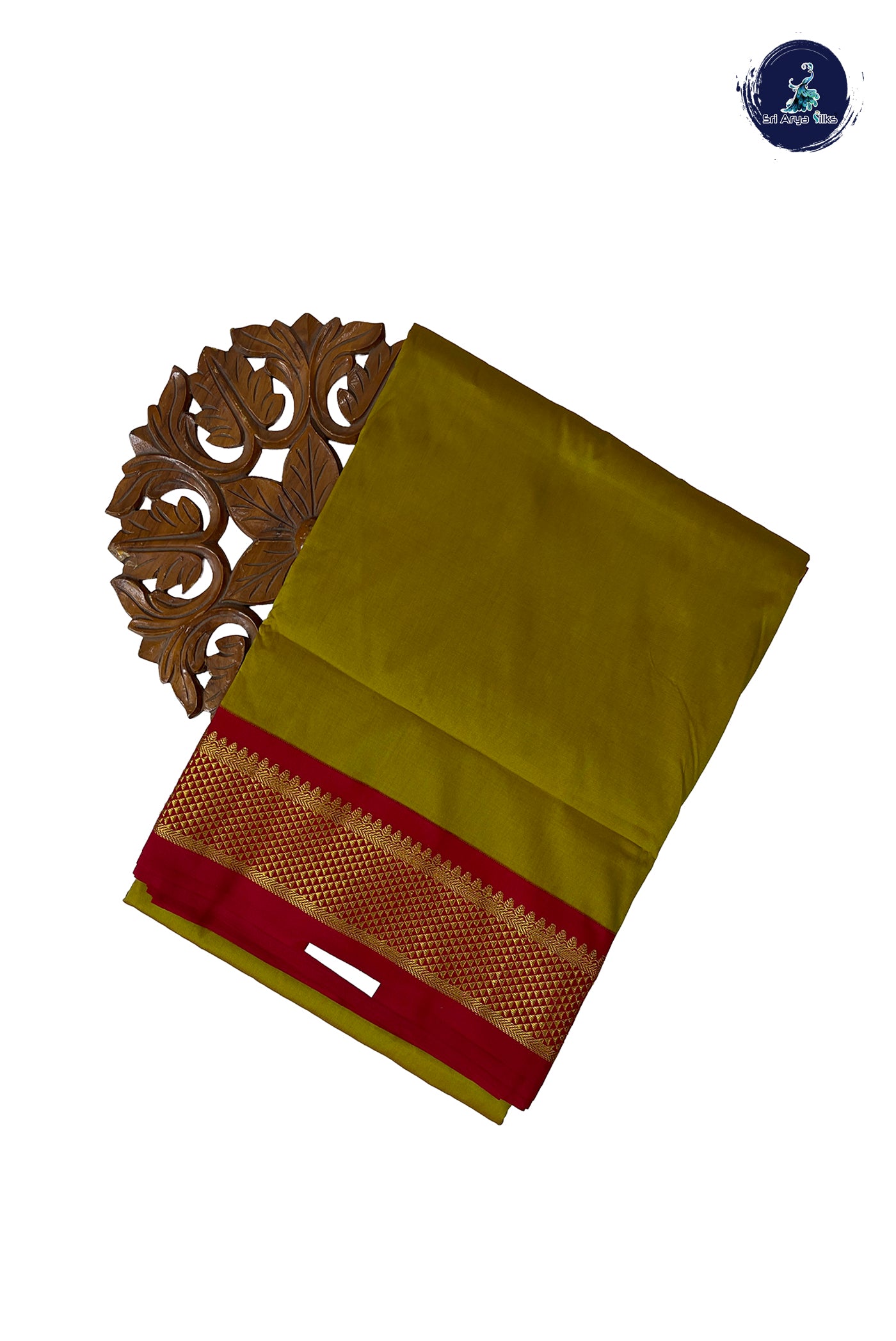 Mehendi Green Madisar Semi Silk Saree With Plain Pattern