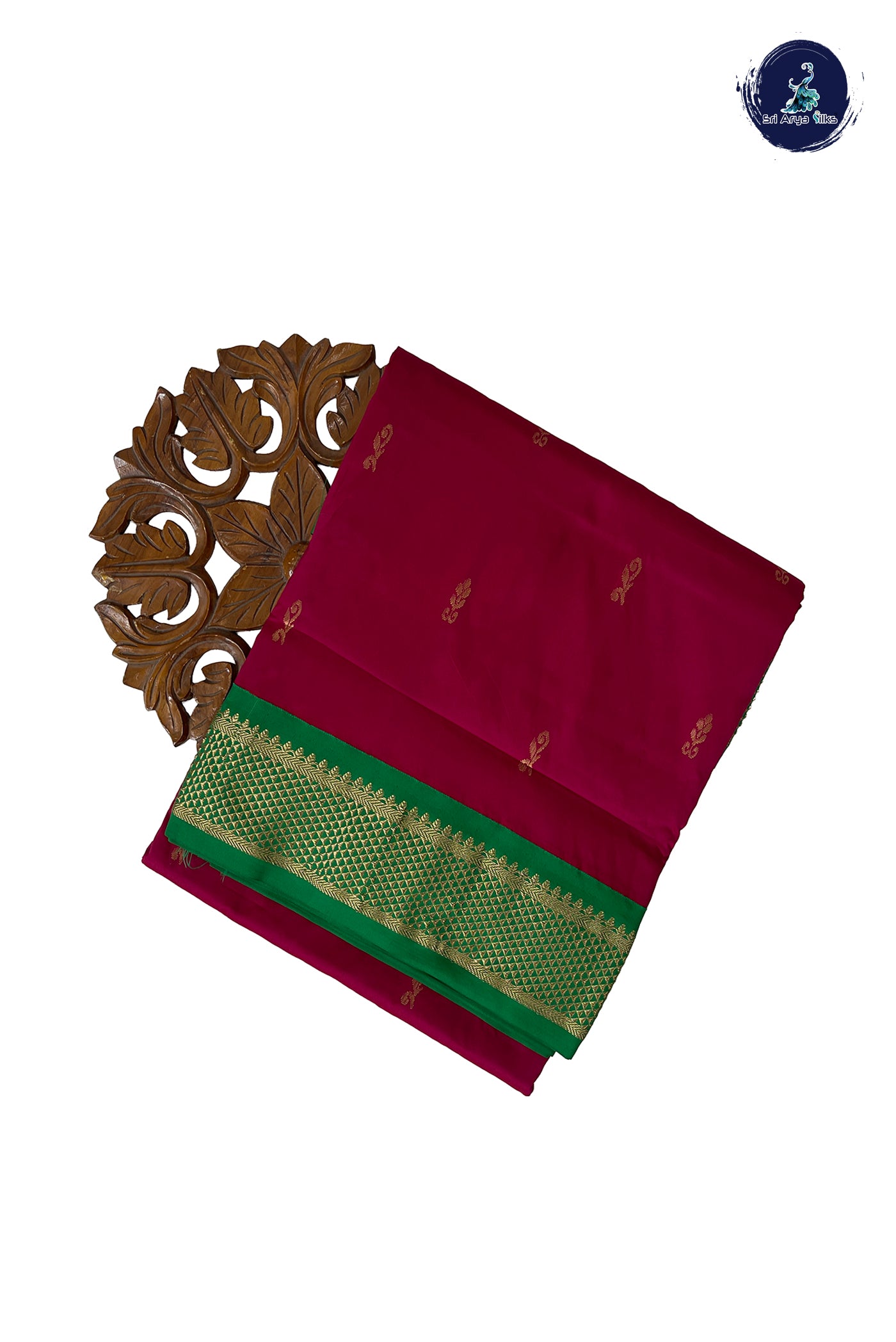 Maroon Madisar Semi Silk Saree With Zari Buttas Pattern