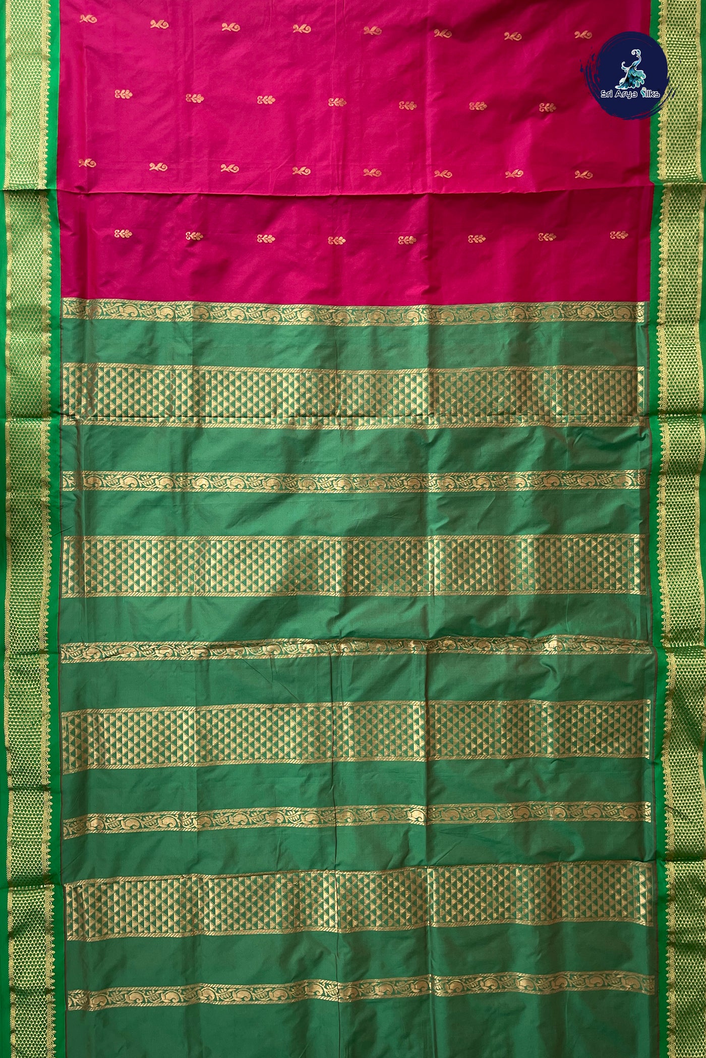 Maroon Madisar Semi Silk Saree With Zari Buttas Pattern