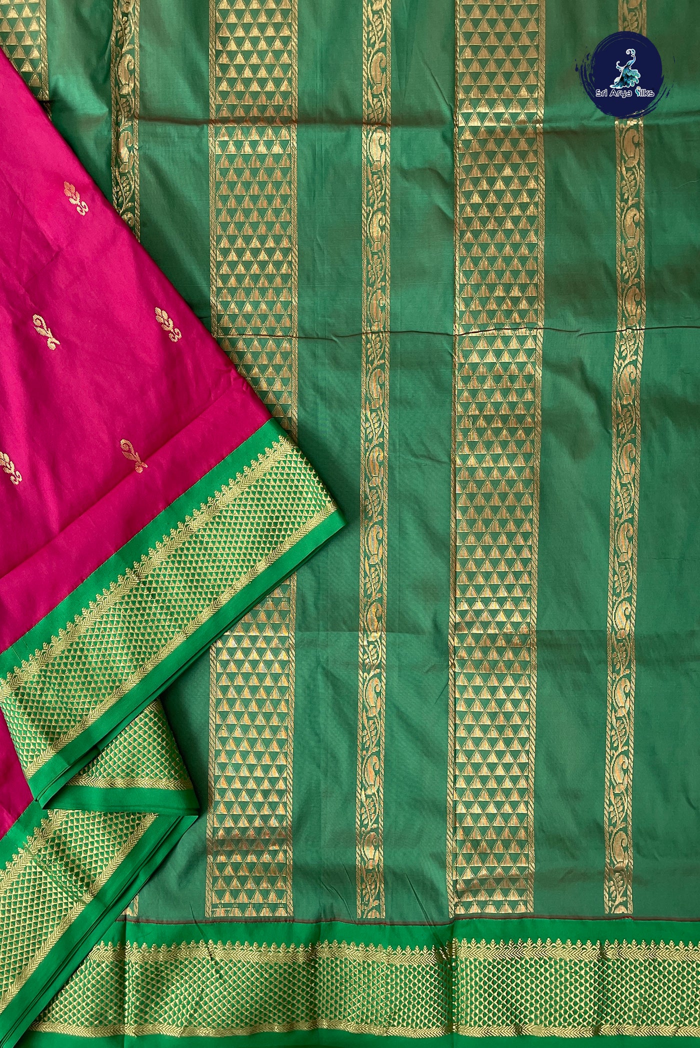 Maroon Madisar Semi Silk Saree With Zari Buttas Pattern