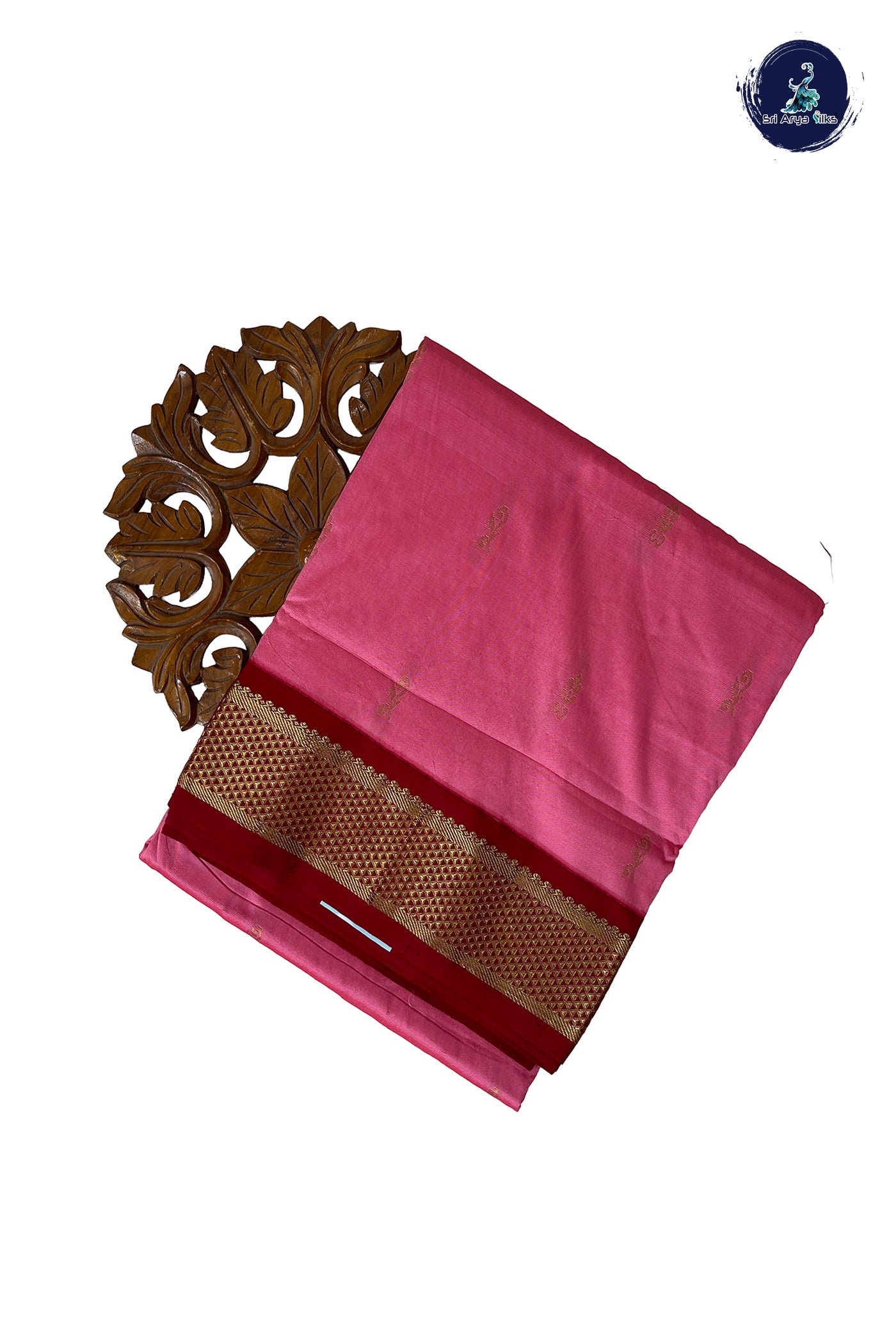 Light Pink Madisar Semi Silk Saree With Zari Buttas Pattern