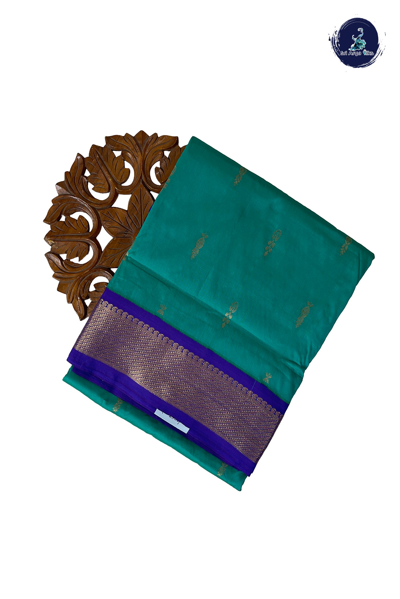 Turquoise Madisar Semi Silk Saree With Zari Buttas Pattern