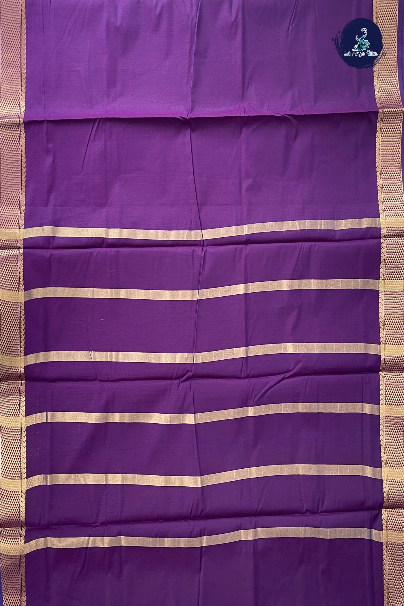 Jamun Madisar Semi Silk Cotton Saree With Plain Pattern