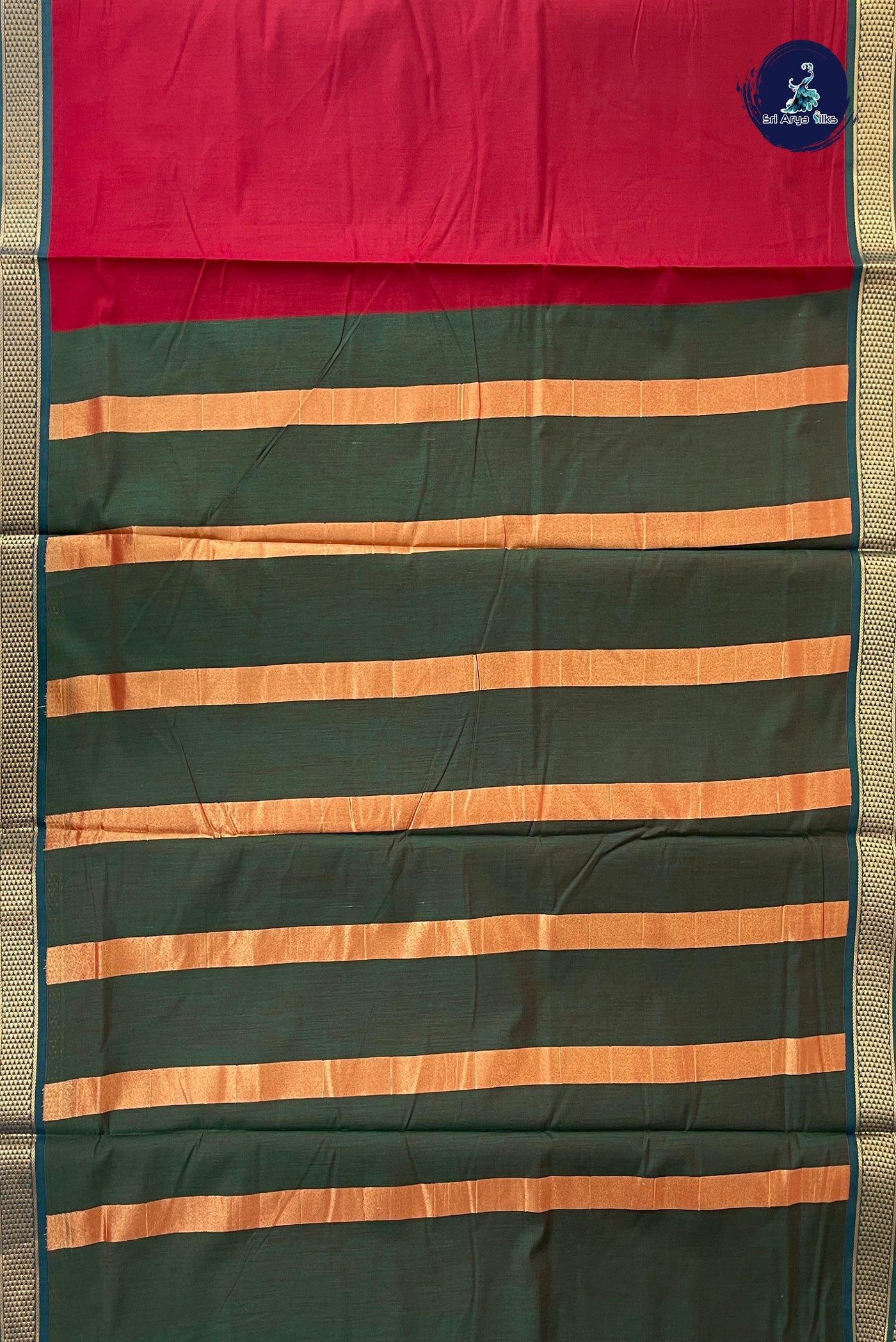 Maroon Madisar Semi Silk Cotton Saree With Plain Pattern