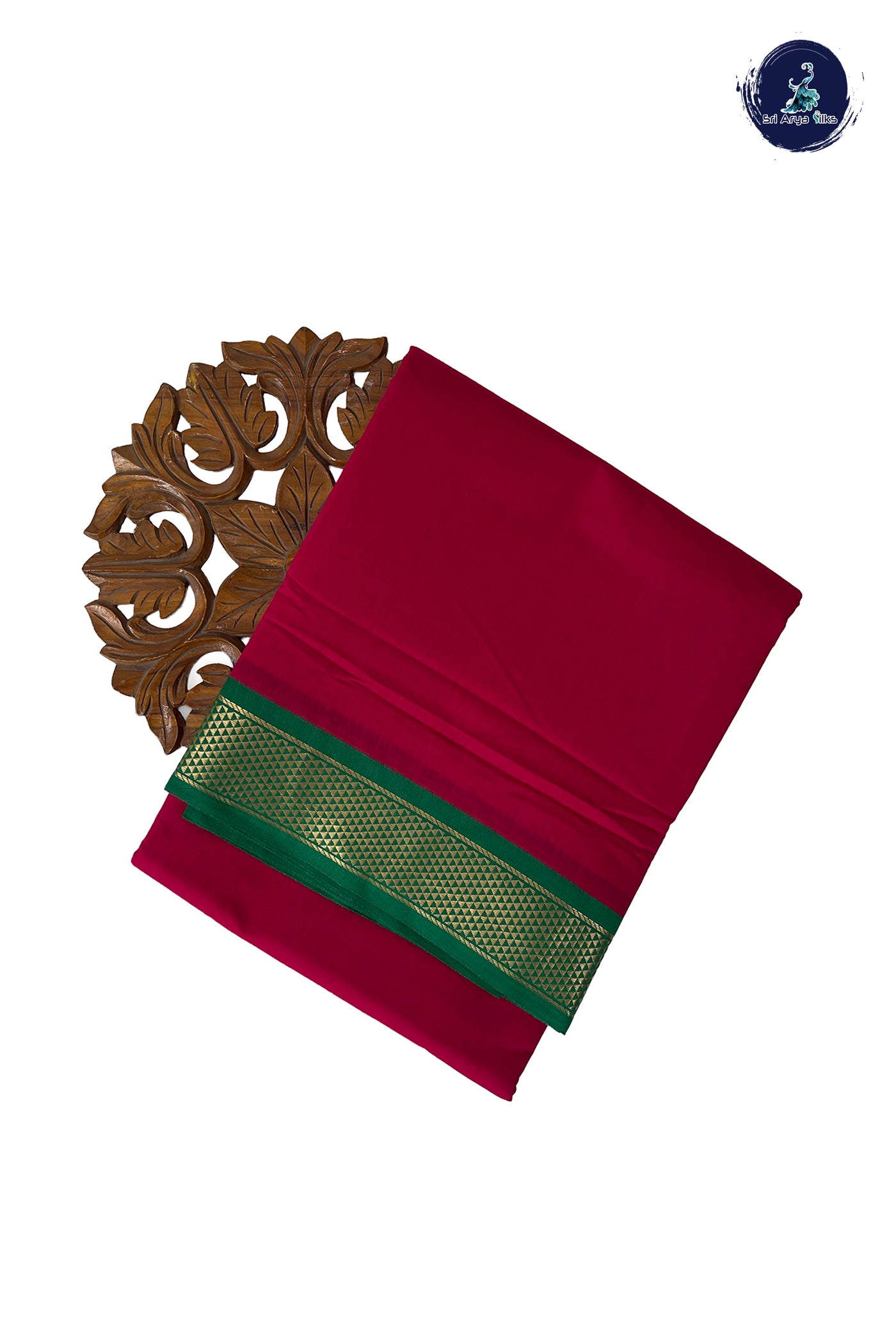 Magenta Pink Madisar Semi Silk Cotton Saree With Plain Pattern