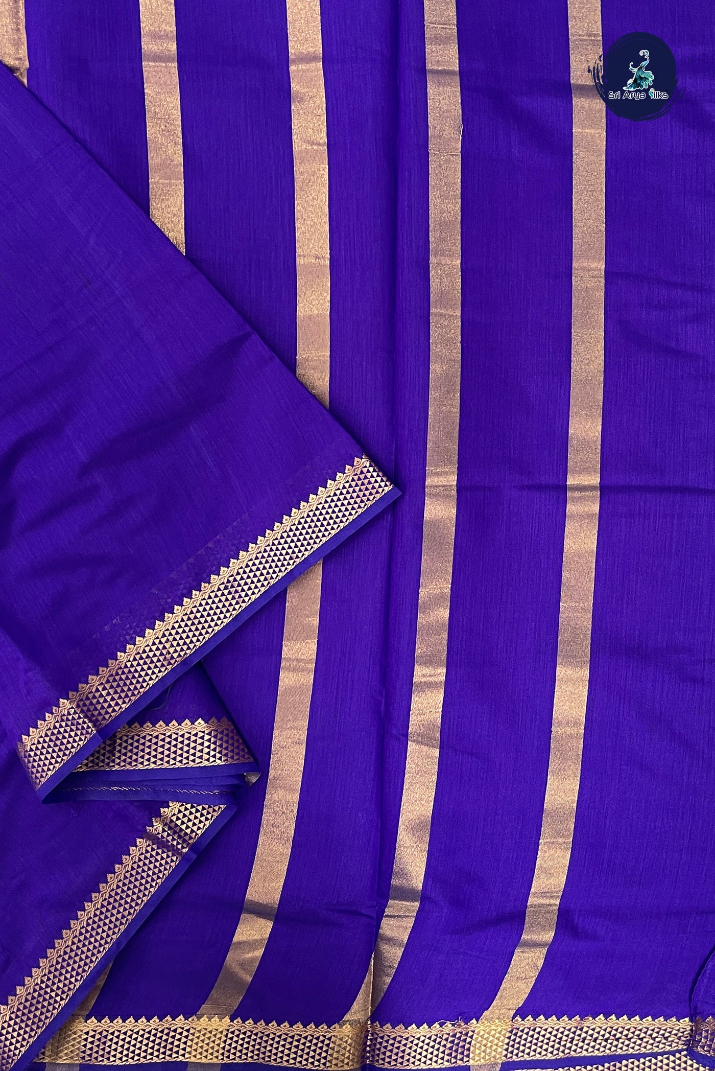 Violet Madisar Semi Silk Cotton Saree With Plain Pattern