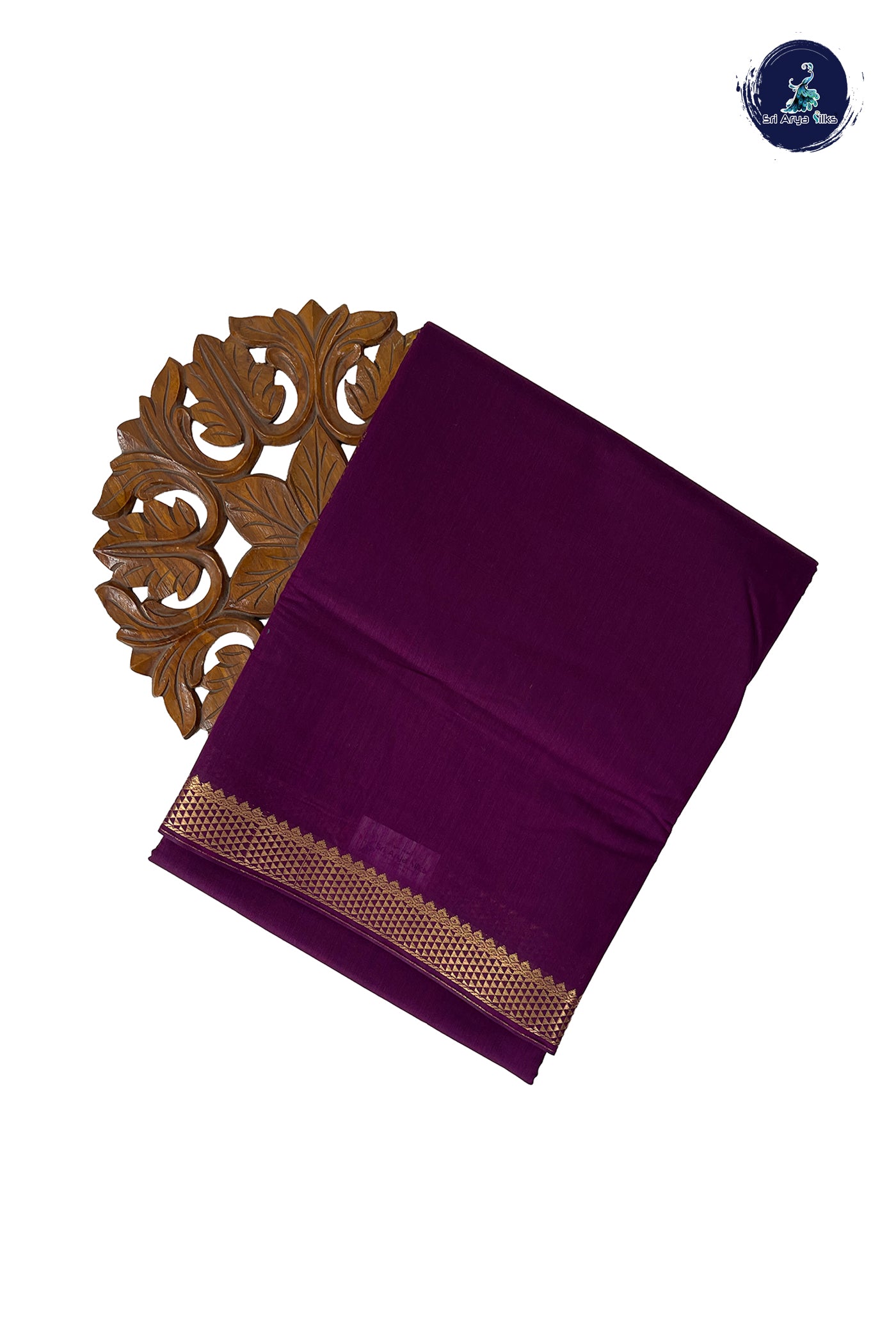 Jamun Madisar Semi Silk Cotton Saree With Plain Pattern
