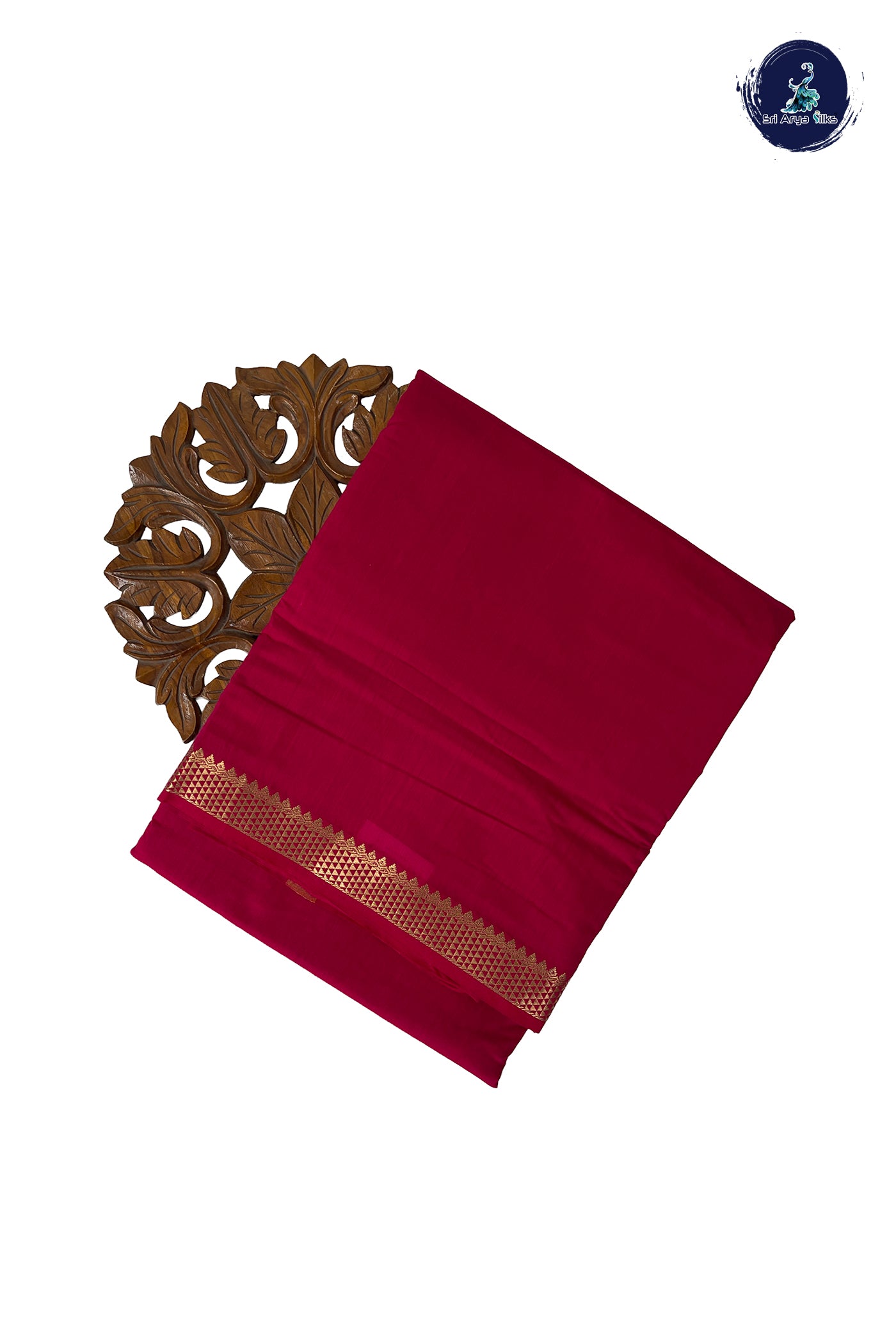 Pink Madisar Semi Silk Cotton Saree With Plain Pattern