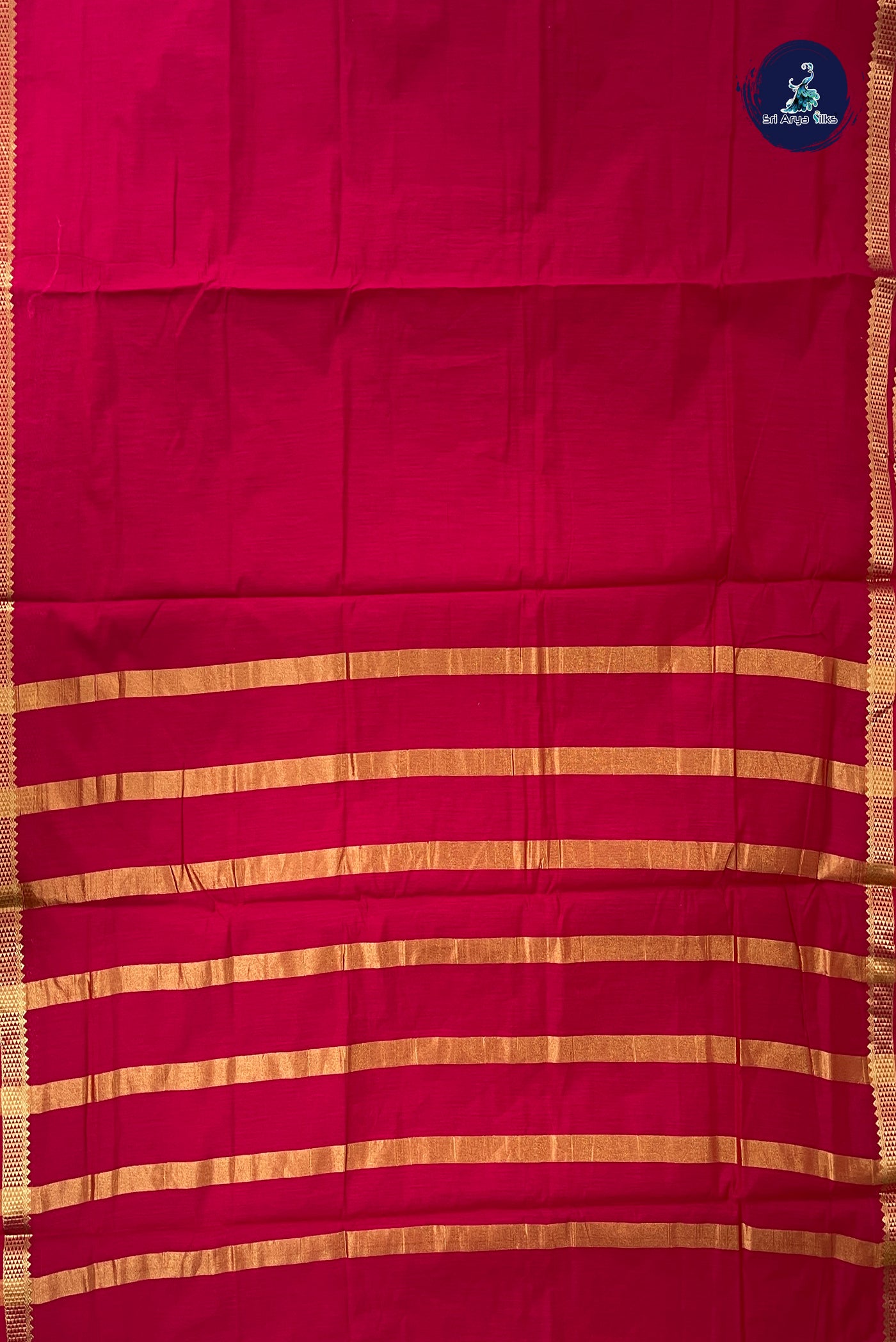 Pink Madisar Semi Silk Cotton Saree With Plain Pattern