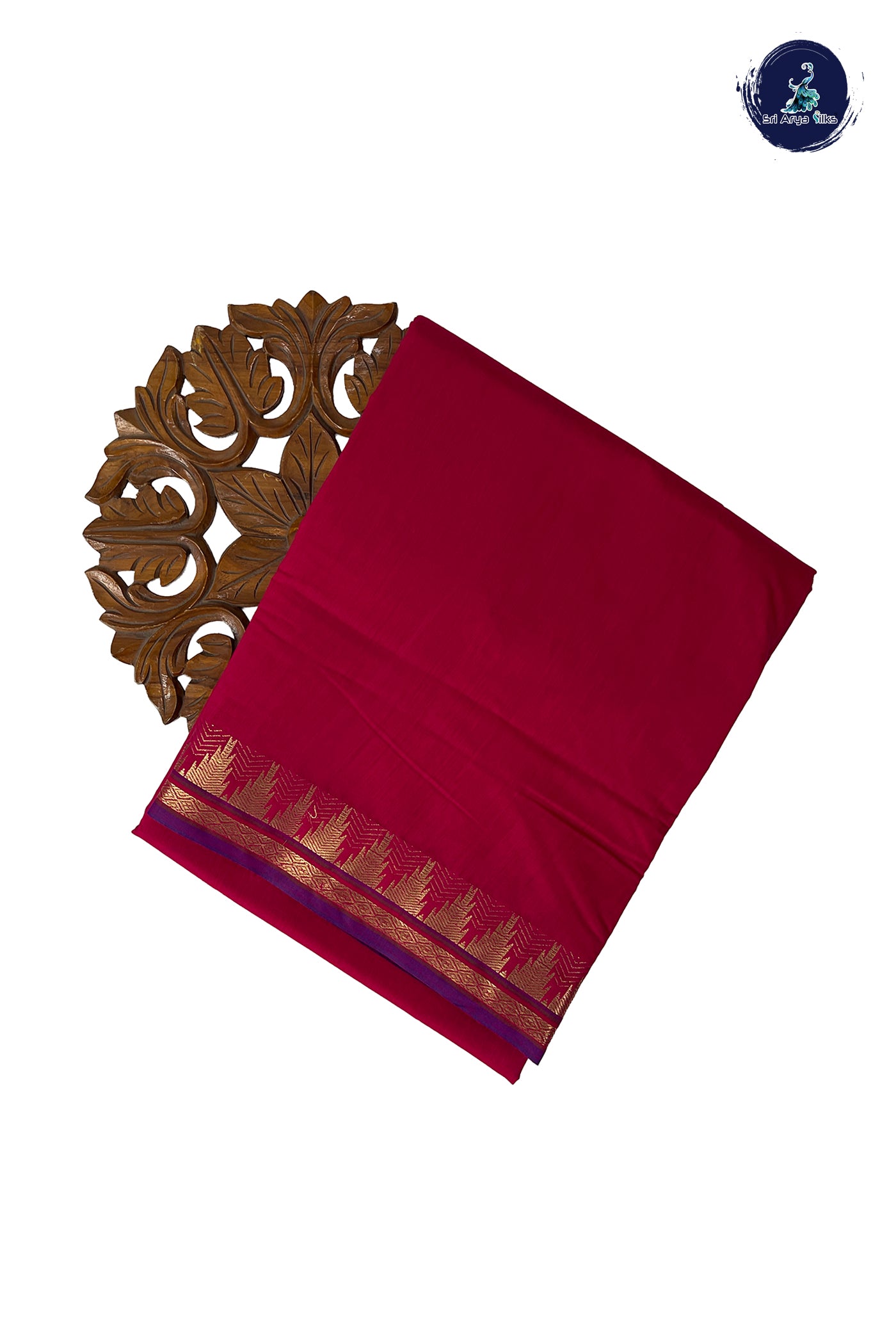 Pink Madisar Semi Silk Cotton Saree With Plain Pattern