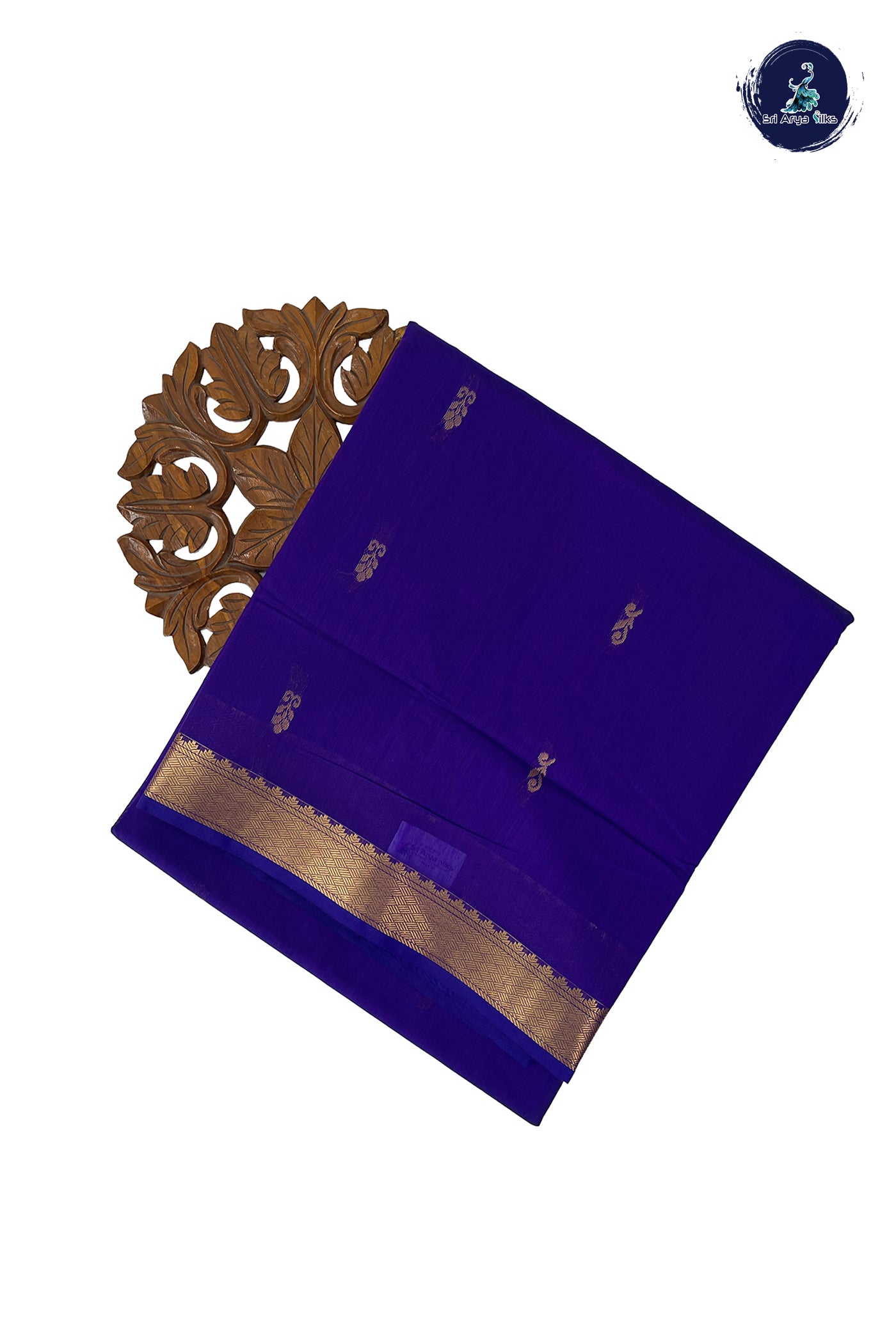 Violet Madisar Semi Silk Cotton Saree With Zari Buttas Pattern