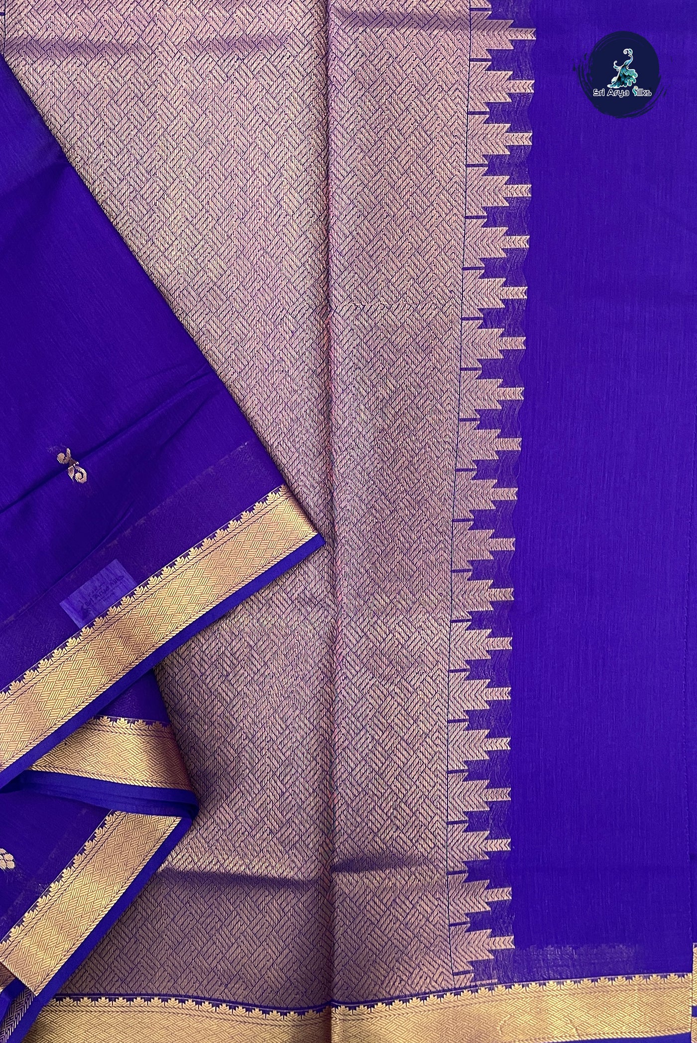 Violet Madisar Semi Silk Cotton Saree With Zari Buttas Pattern