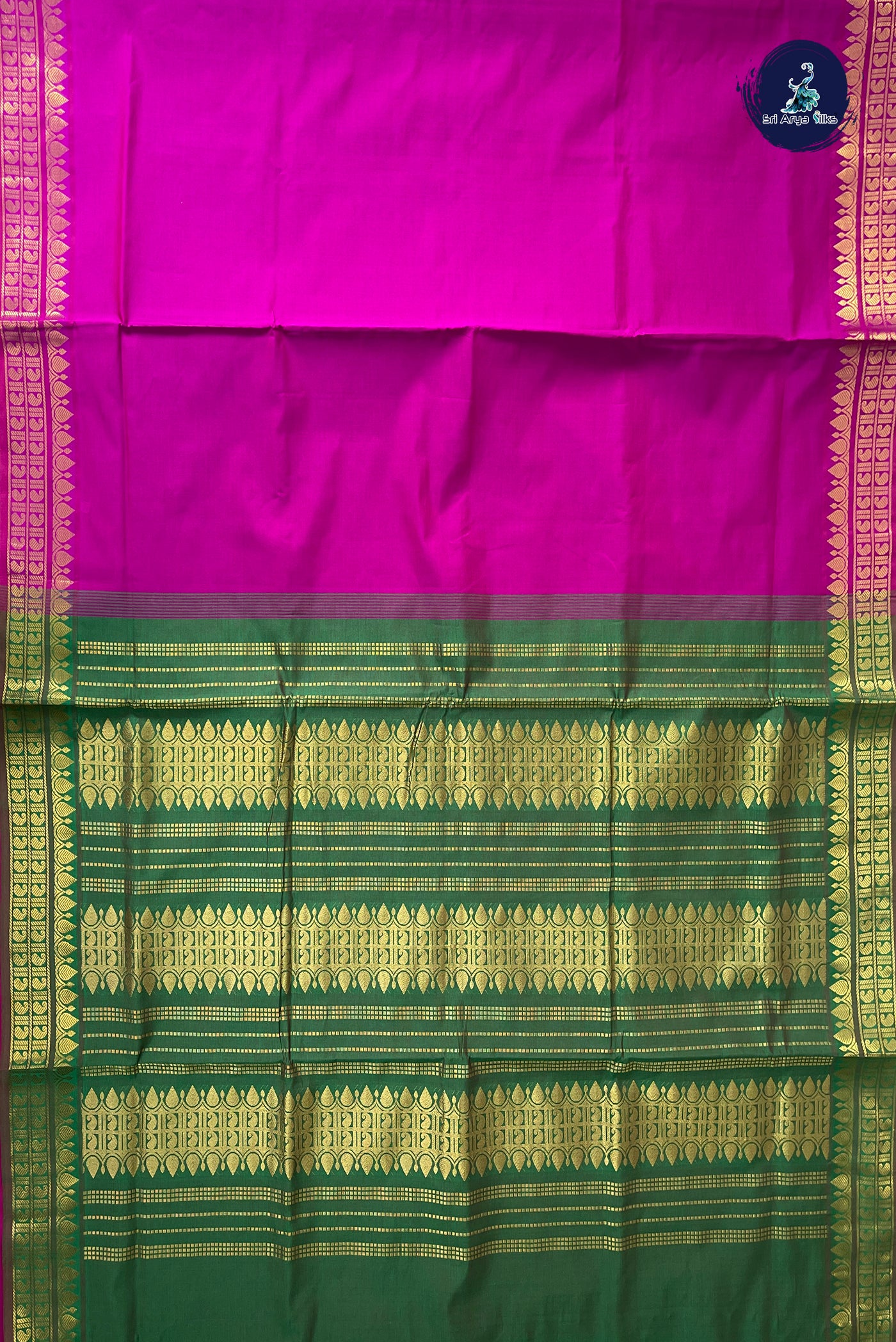 Vadamalli Half Pure Madisar Silk Cotton Saree With Plain Pattern