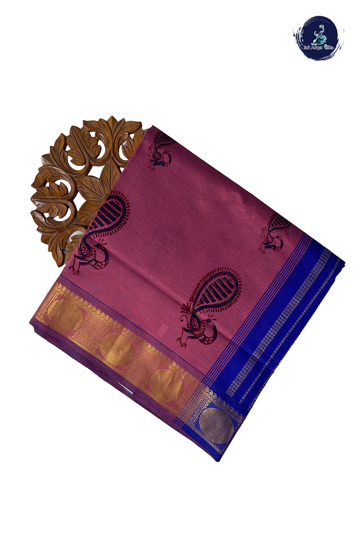 Caramel Shade Half Pure Madisar Silk Cotton Saree With Printed Pattern