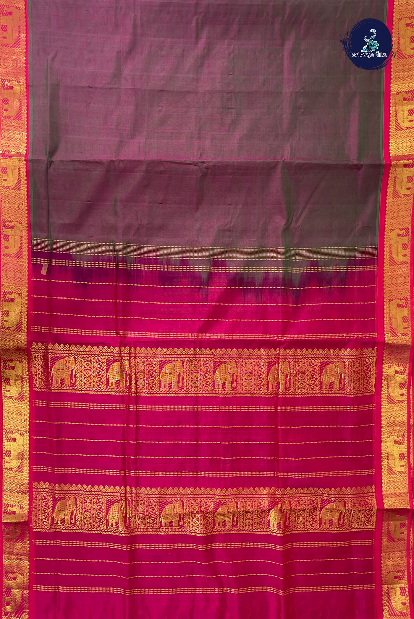Manthulir Madisar Silk Cotton Saree With Plain Pattern