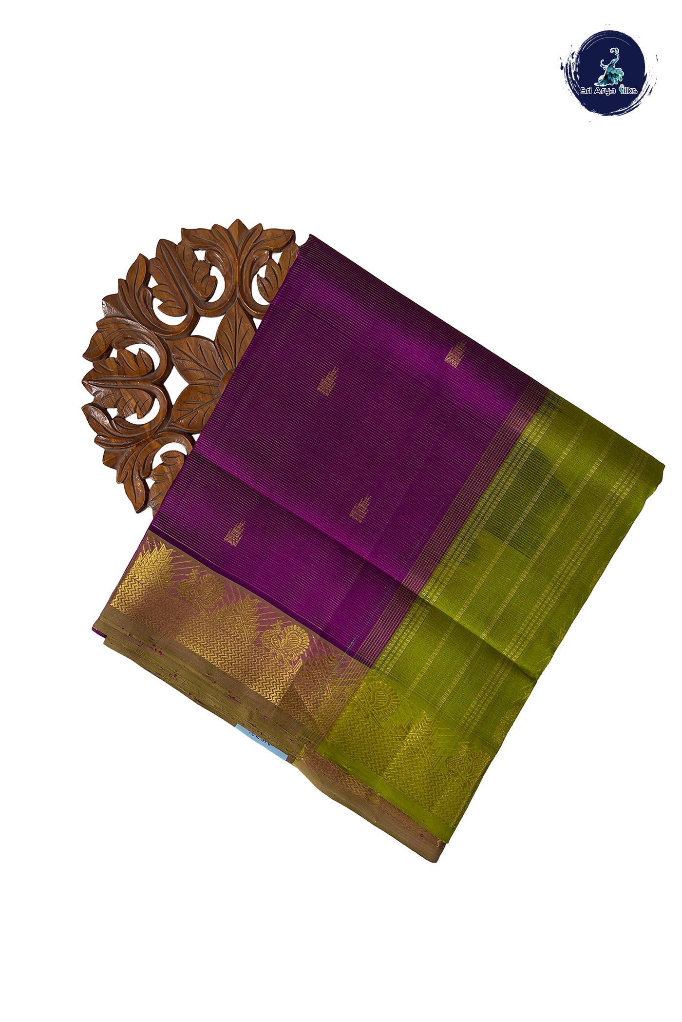 Purple Madisar Silk Cotton Saree With Vaira Oosi Pattern
