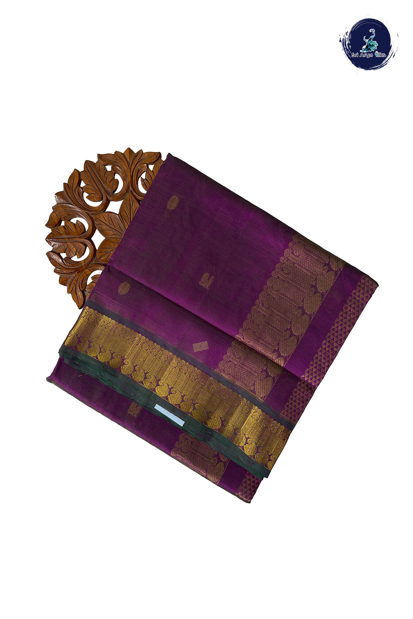 Dual Tone Purple Madisar Silk Cotton Saree With Vaira Oosi Pattern
