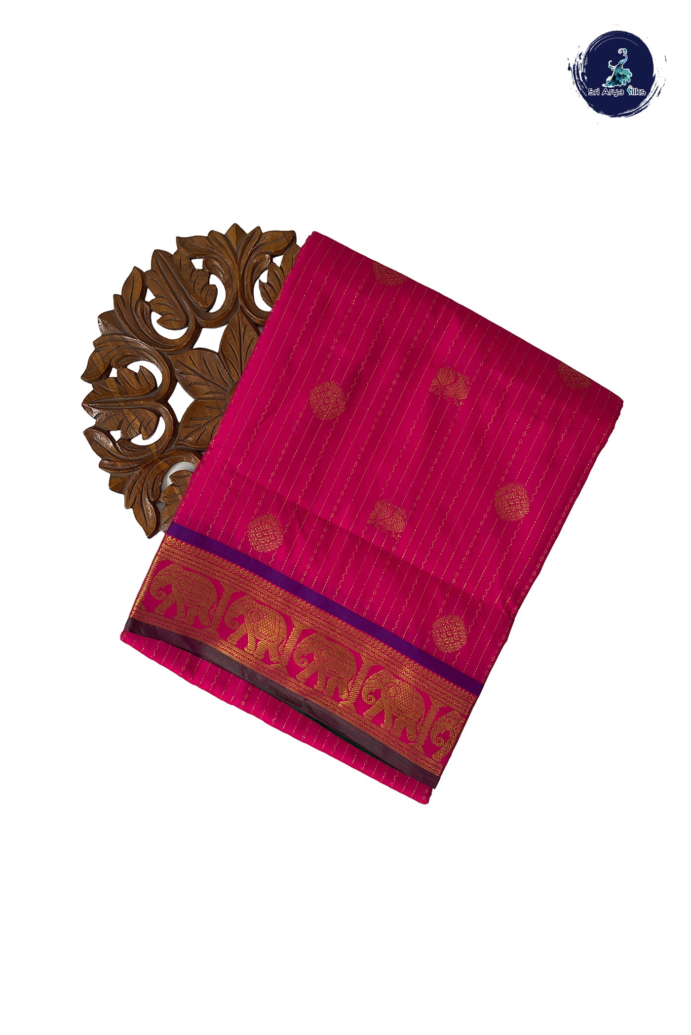 Pink Madisar Semi Silk Saree With Stripes Pattern