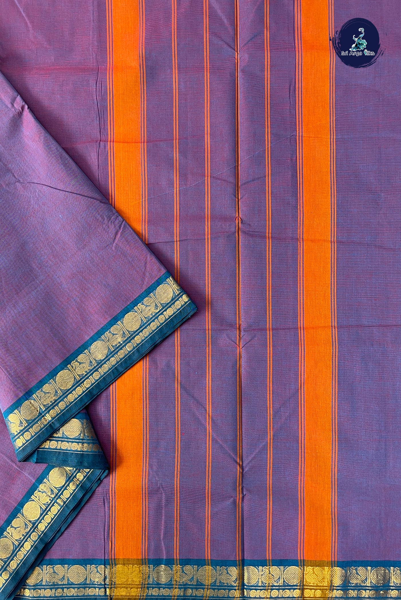 Dual Tone Purple 10.5 Yards Madisar Saree With Plain Pattern