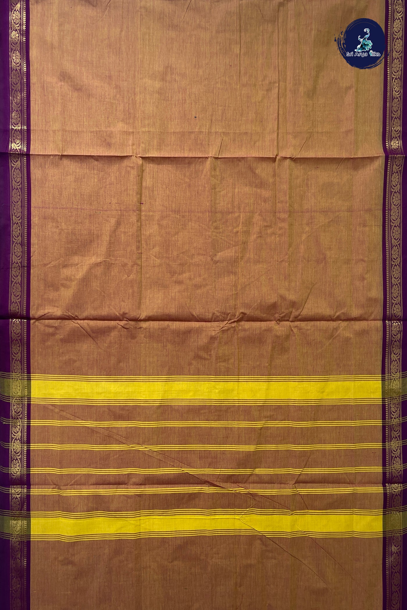 Mustard 10.5 Yards Madisar Saree With Plain Pattern