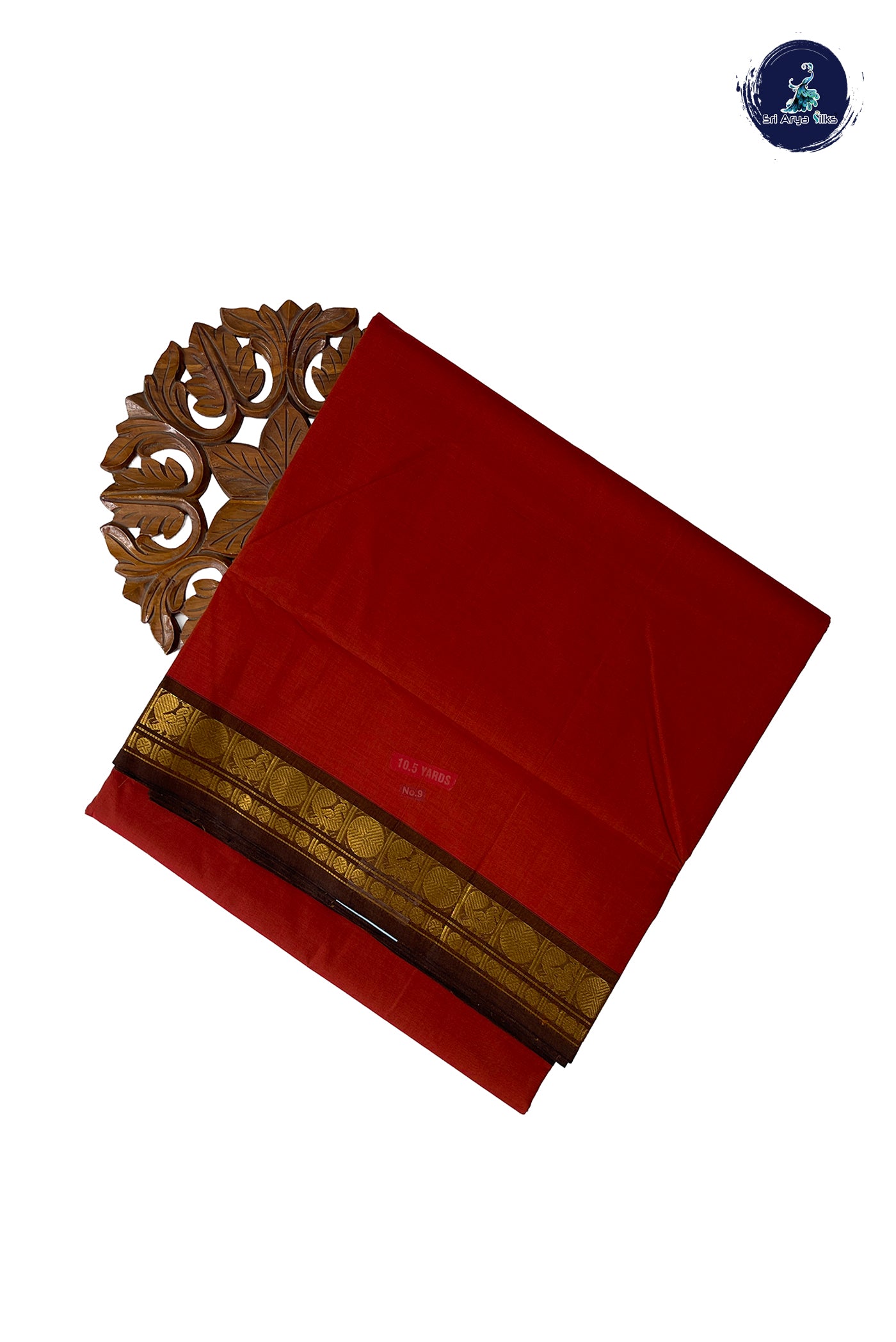 Brown 10.5 Yards Madisar Saree With Plain Pattern