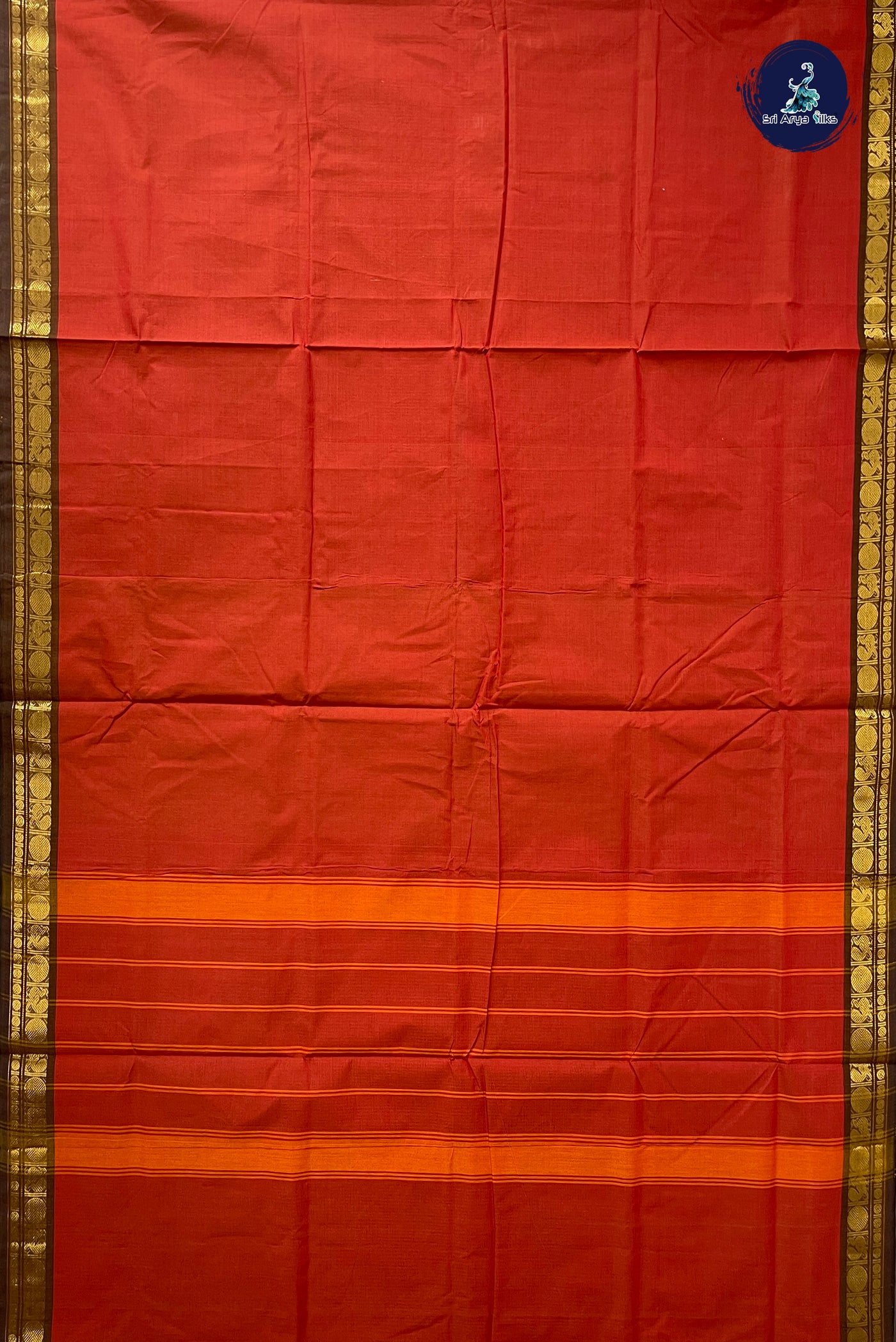 Brown 10.5 Yards Madisar Saree With Plain Pattern