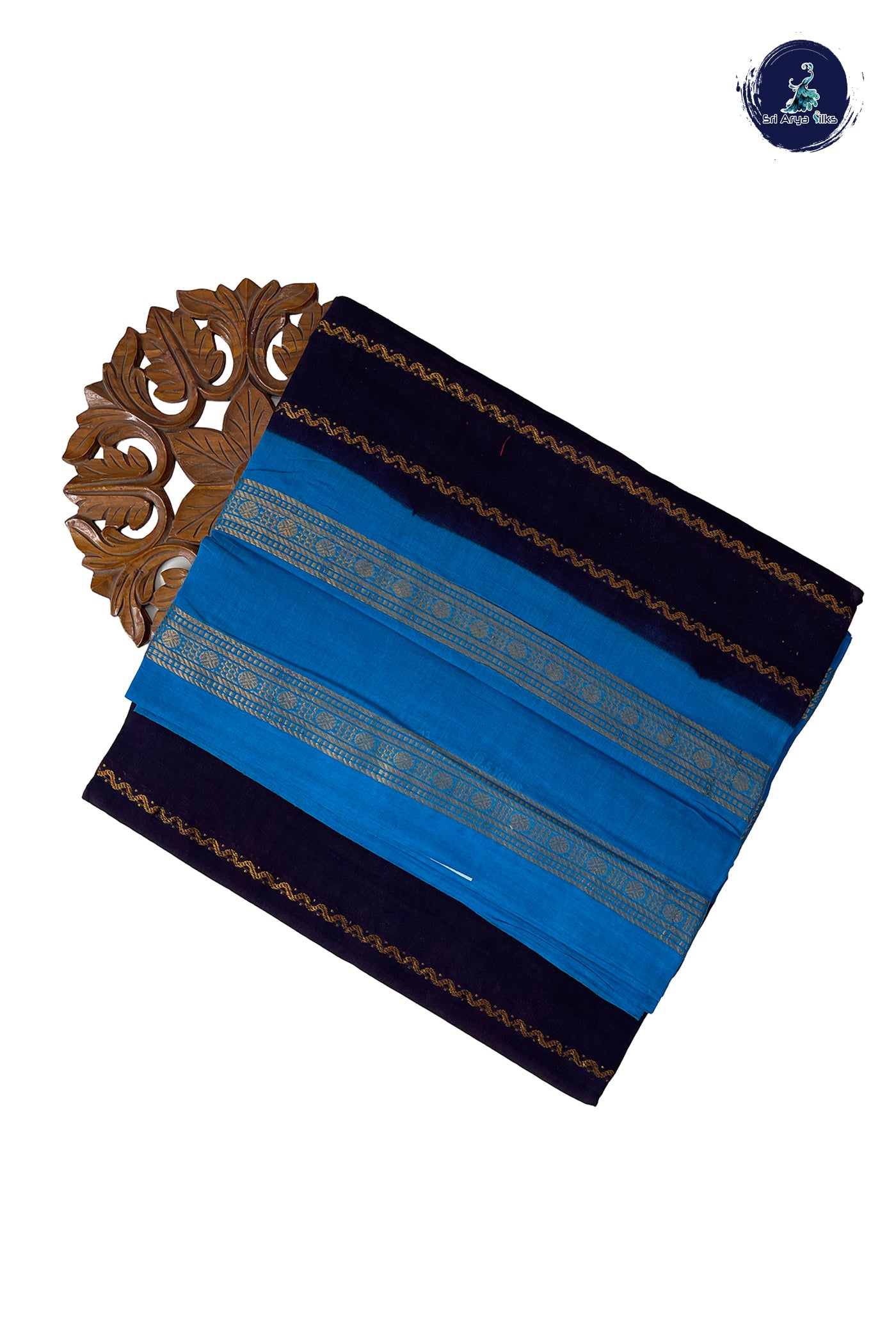 Dark Plum Sugundi Cotton Madisar Saree With Veldhari Stripes Pattern
