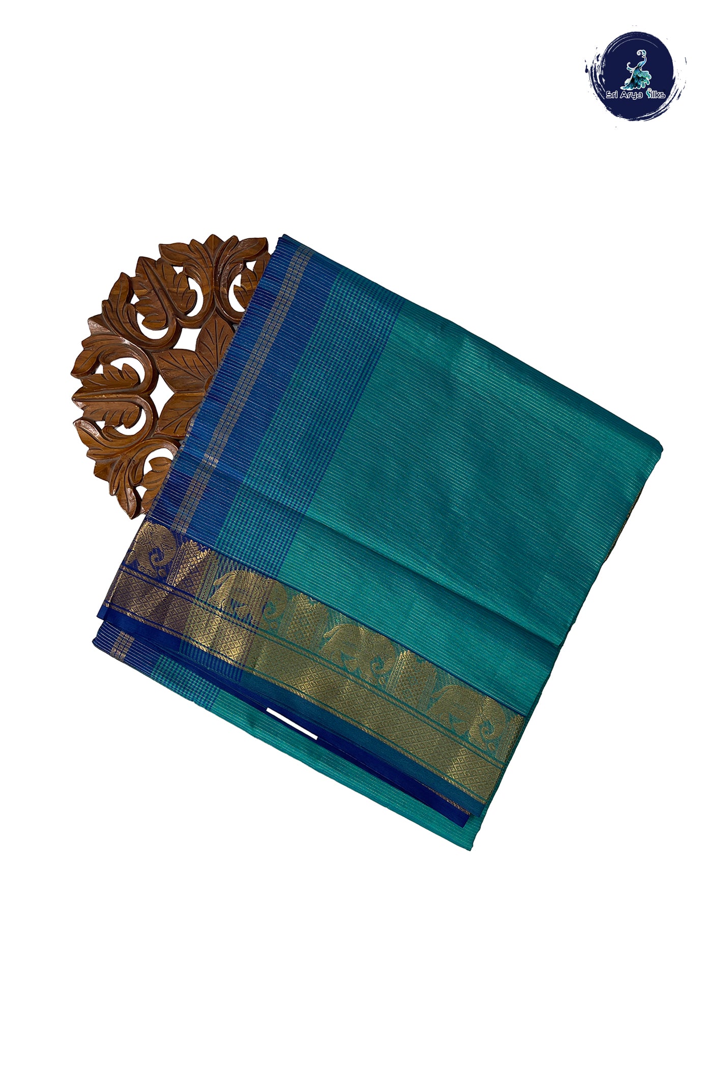 Dual Tone Blue Half Pure Madisar Silk Cotton Saree With Vaira Oosi Pattern