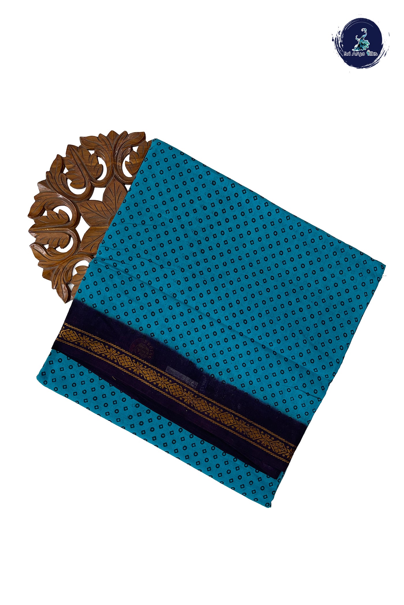 Blue 10.5 Yards Madisar Saree With Printed Pattern