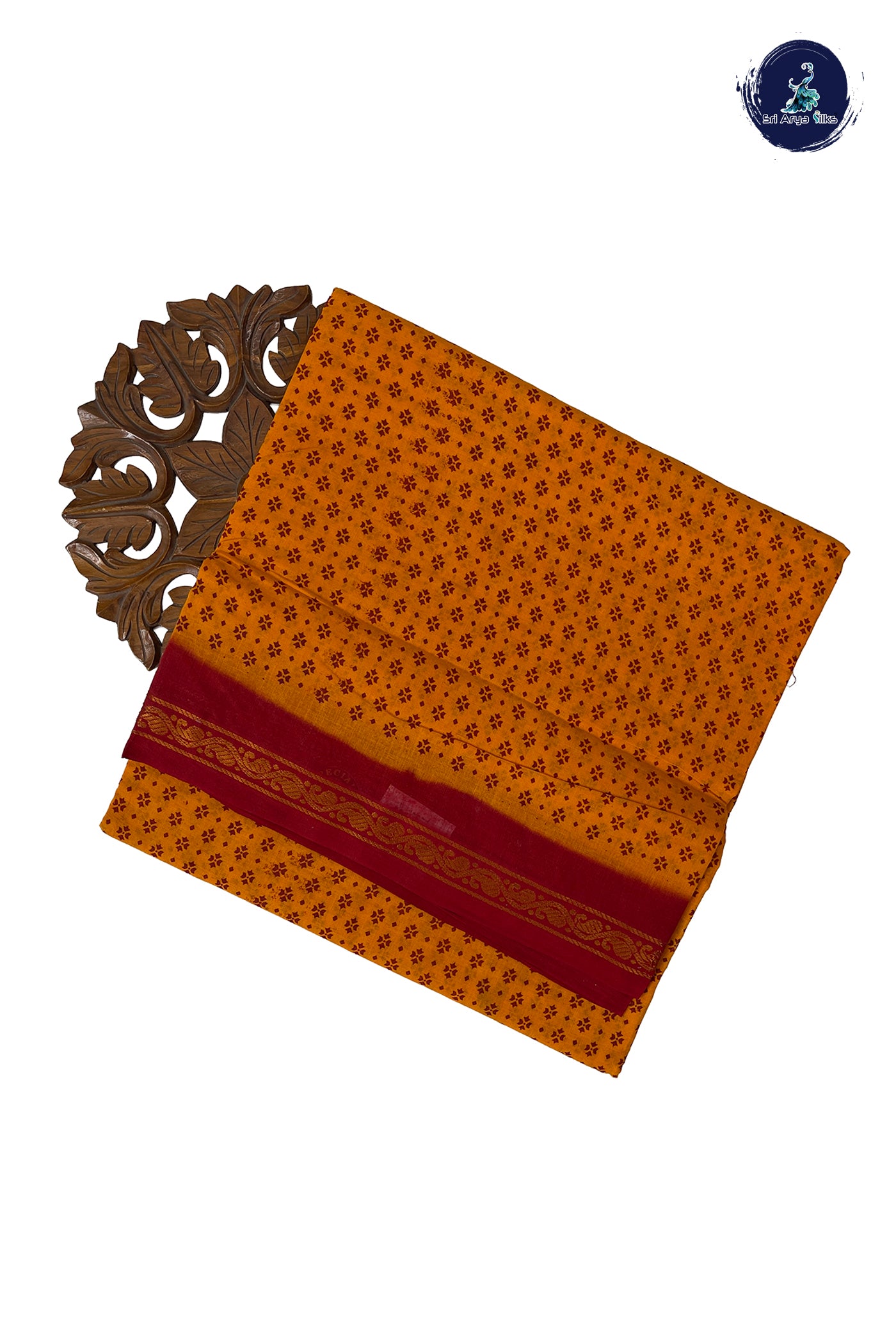 Yellow 10.5 Yards Madisar Saree With Printed Pattern