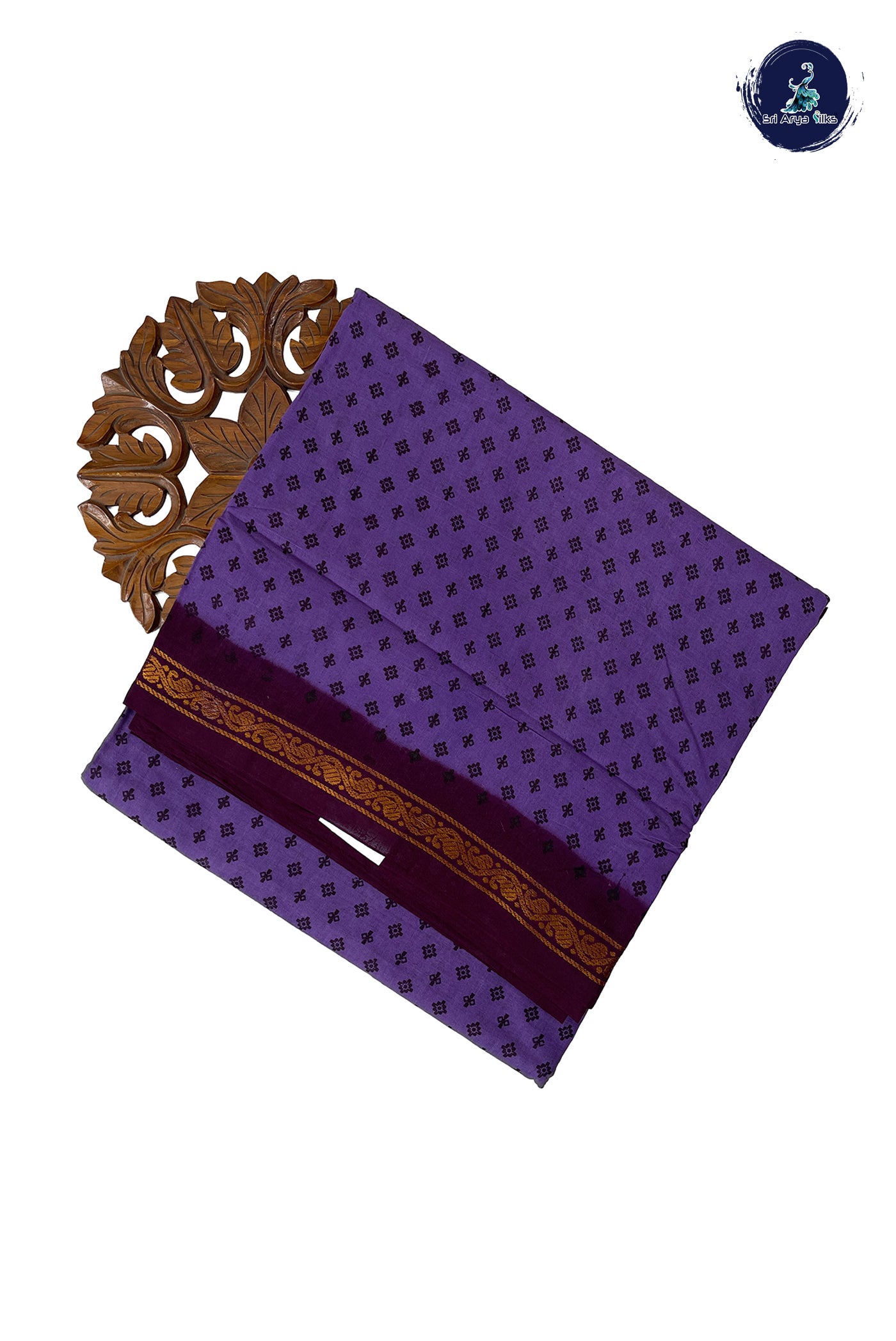 Lavender 10.5 Yards Madisar Saree With Printed Pattern