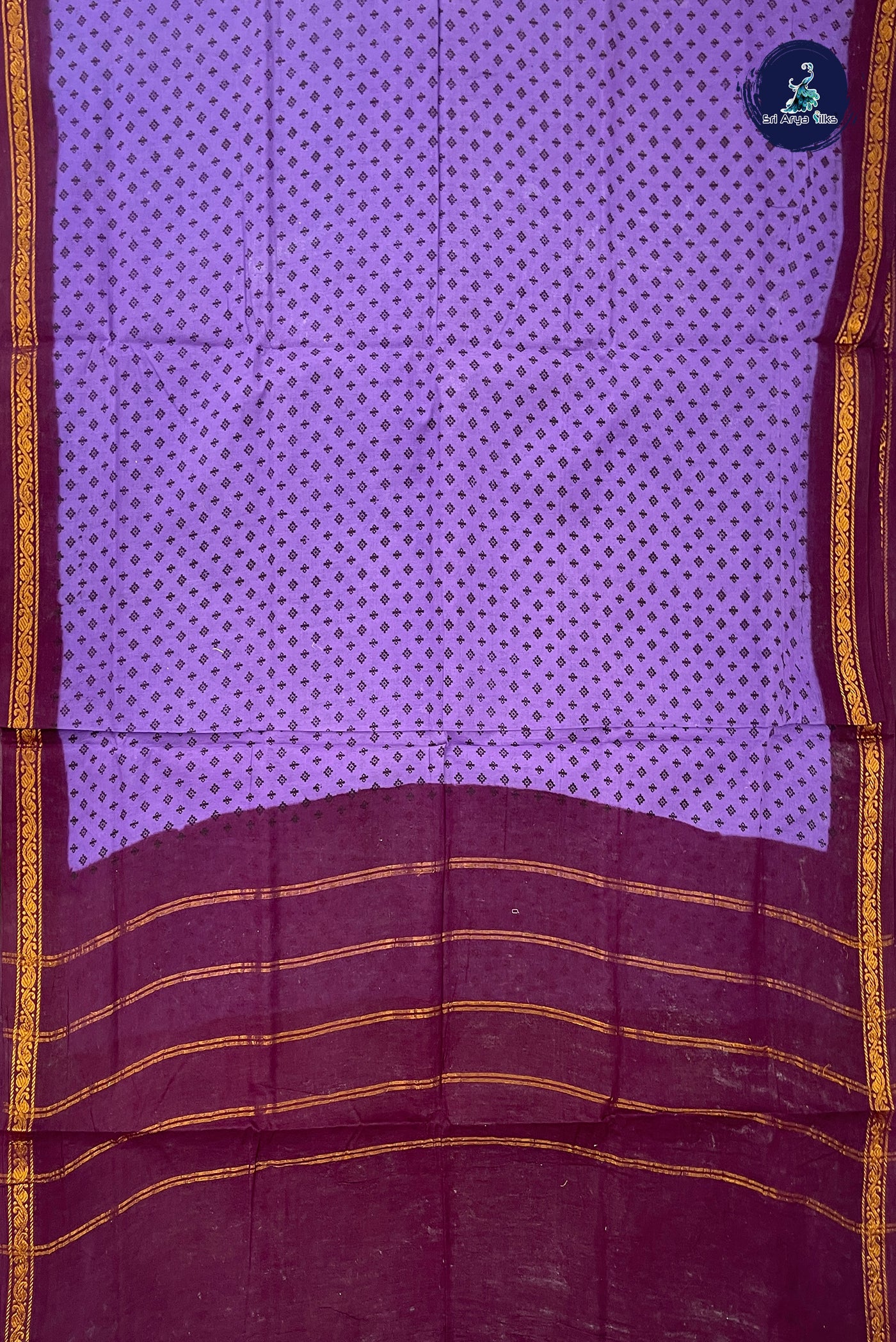 Lavender 10.5 Yards Madisar Saree With Printed Pattern