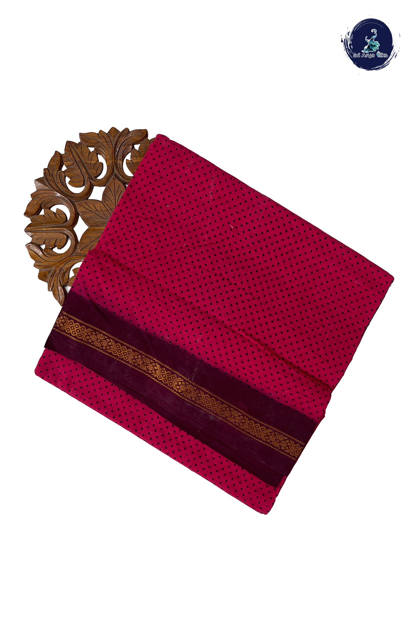 Dark Pink 10.5 Yards Madisar Saree With Printed Pattern