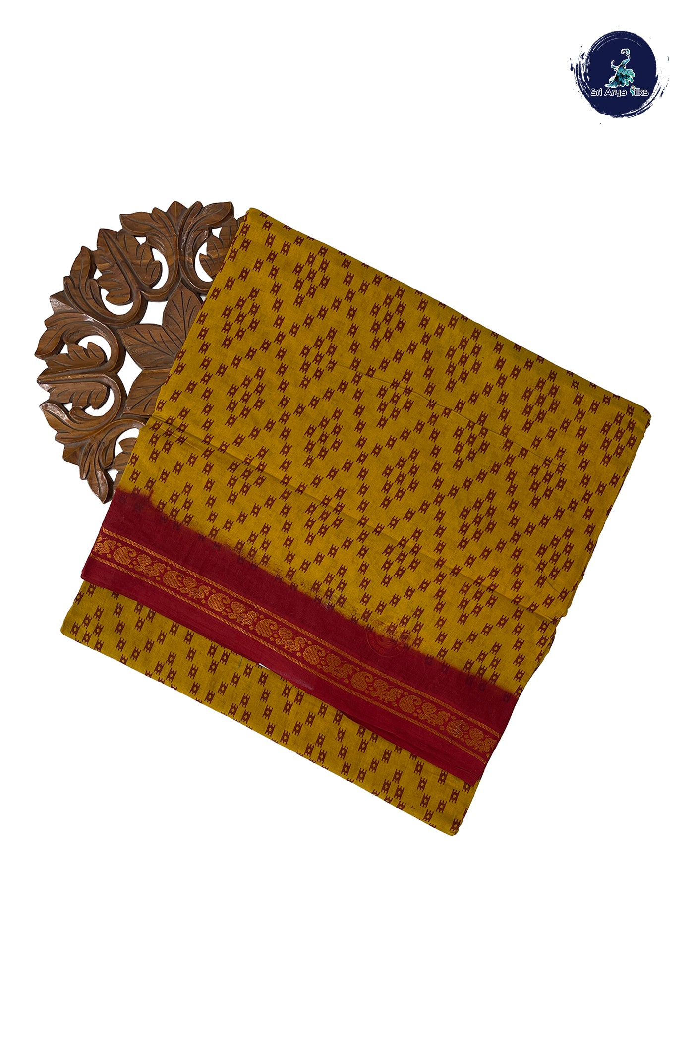 Turmeric Yellow 10.5 Yards Madisar Saree With Printed Pattern