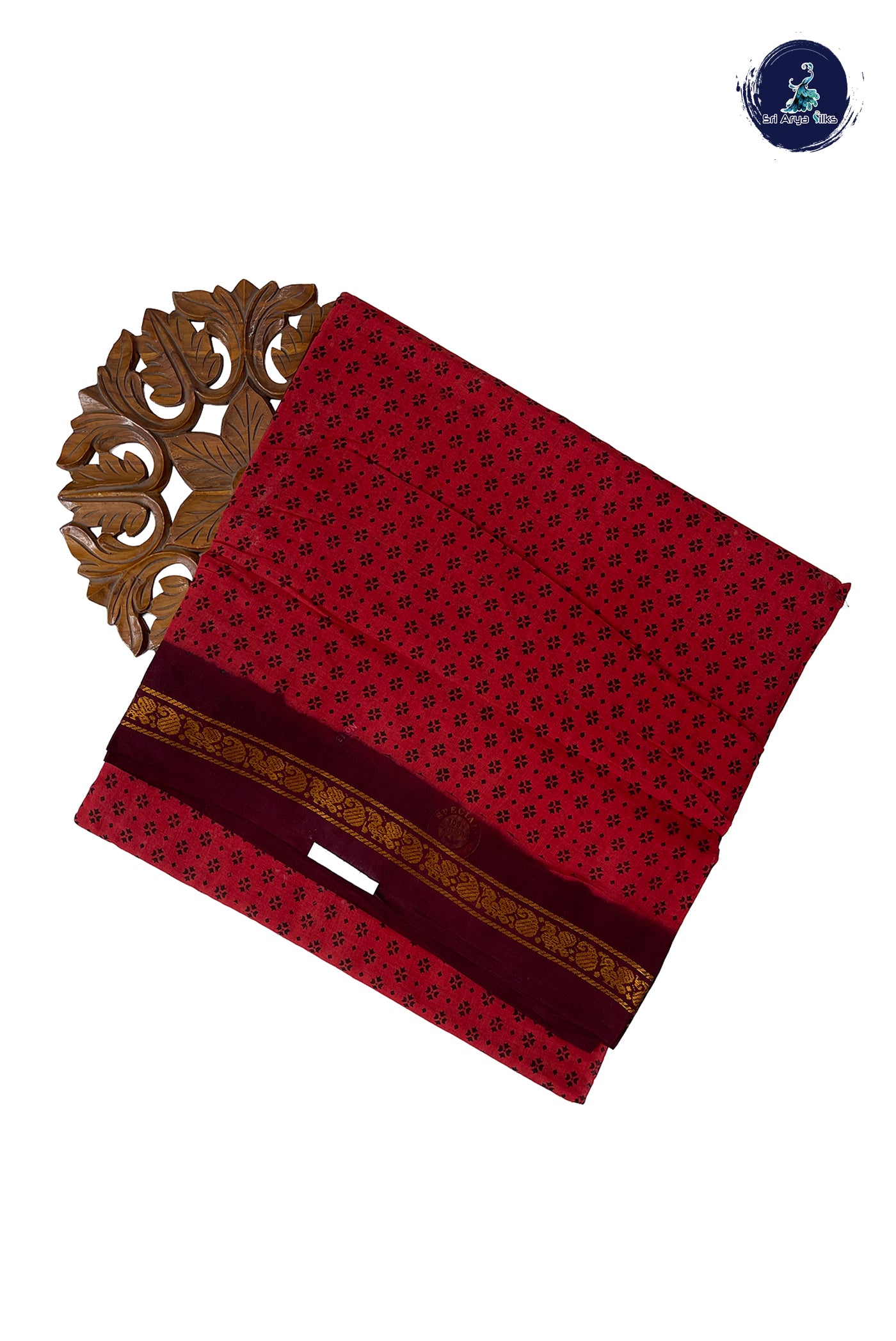 Maroon 10.5 Yards Madisar Saree With Printed Pattern
