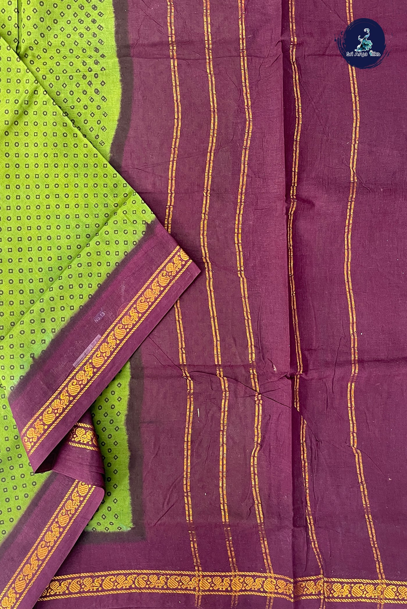 Green 10.5 Yards Madisar Saree With Printed Pattern