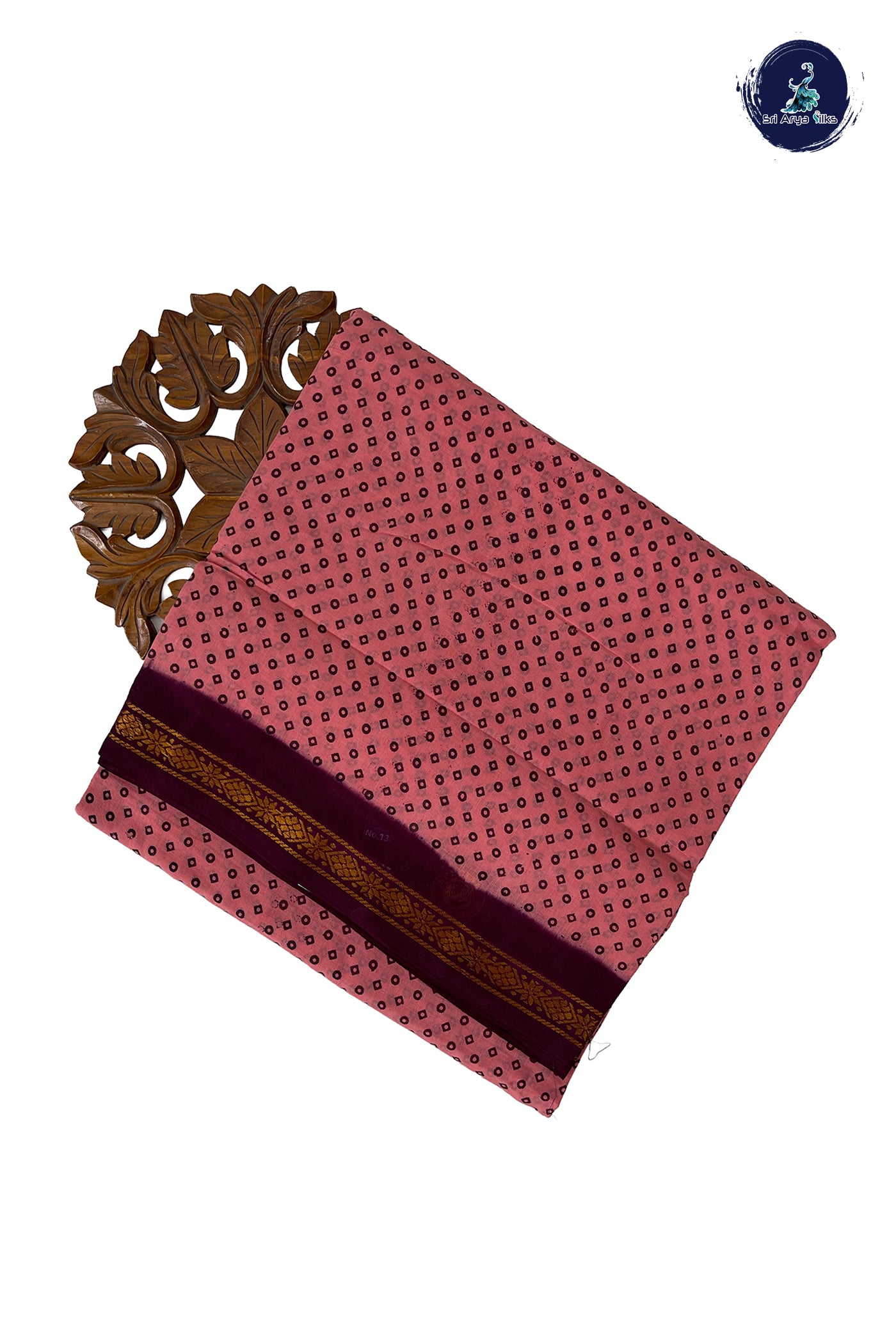 Light Pink 10.5 Yards Madisar Saree With Printed Pattern